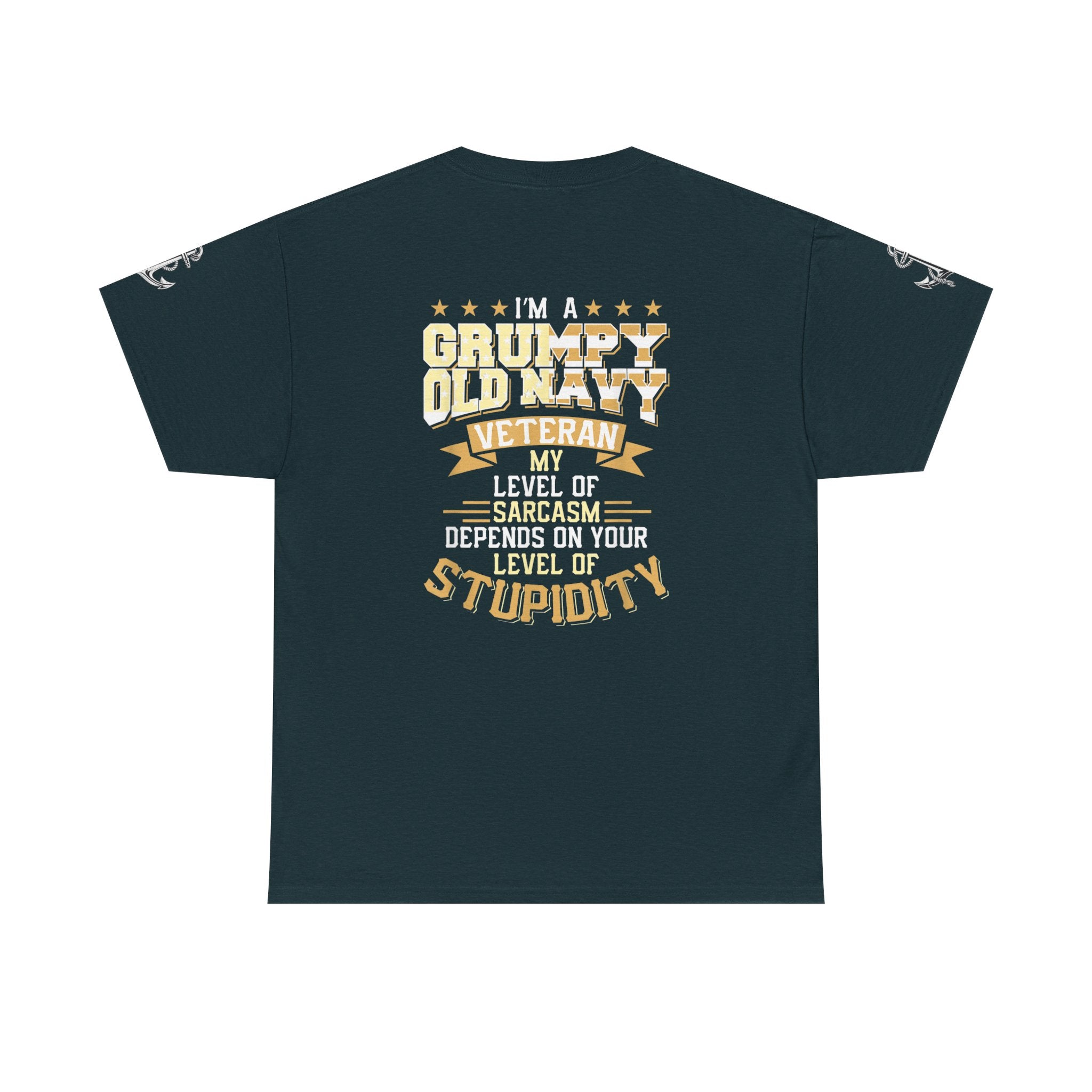 Unisex Heavy Cotton Tee⚓ “I’m A Grumpy Old Navy Veteran” Funny Veteran Shirt ⚓