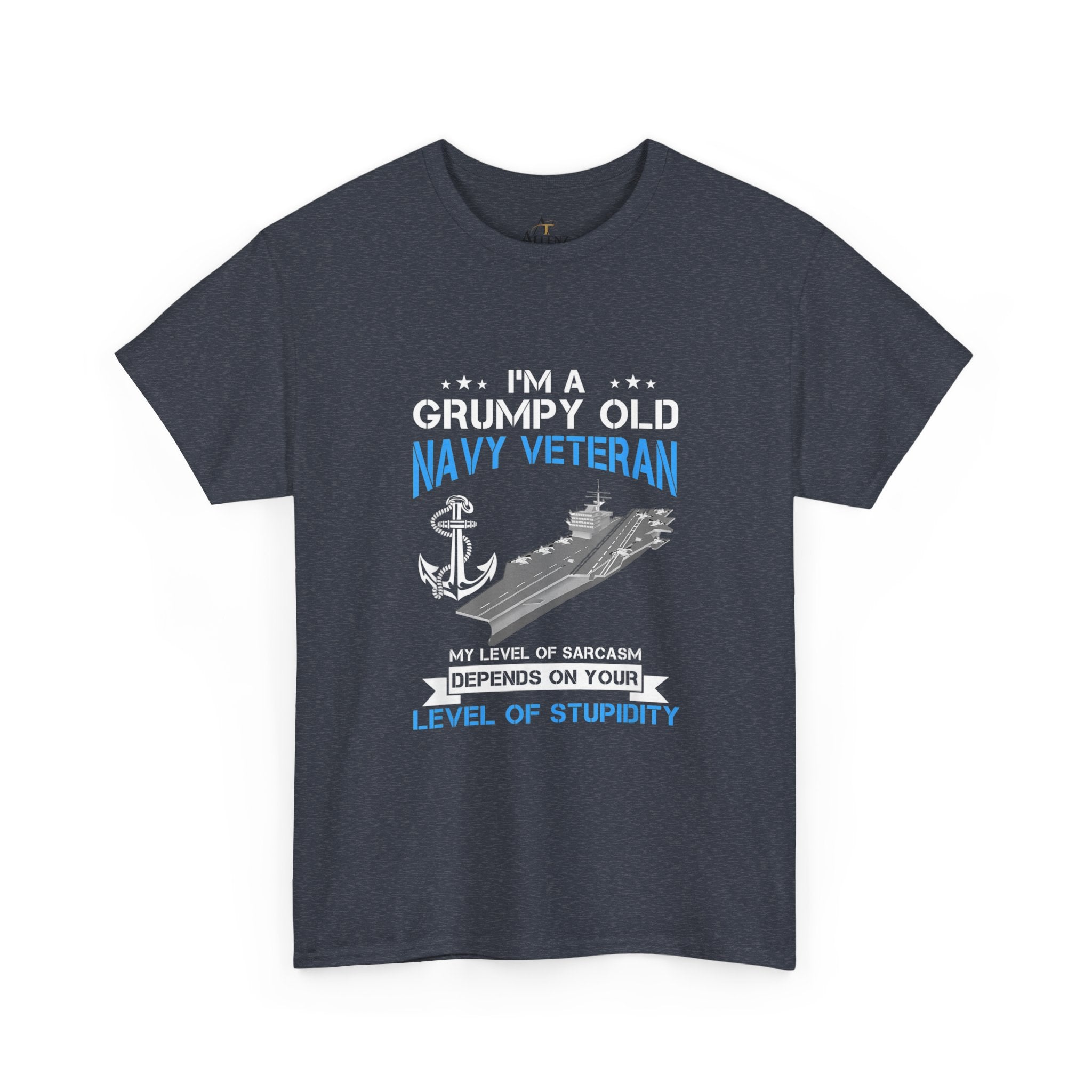 Unisex Heavy Cotton Tee⚓ “I’m A Grumpy Old Navy Veteran” Funny Veteran T-Shirt ⚓