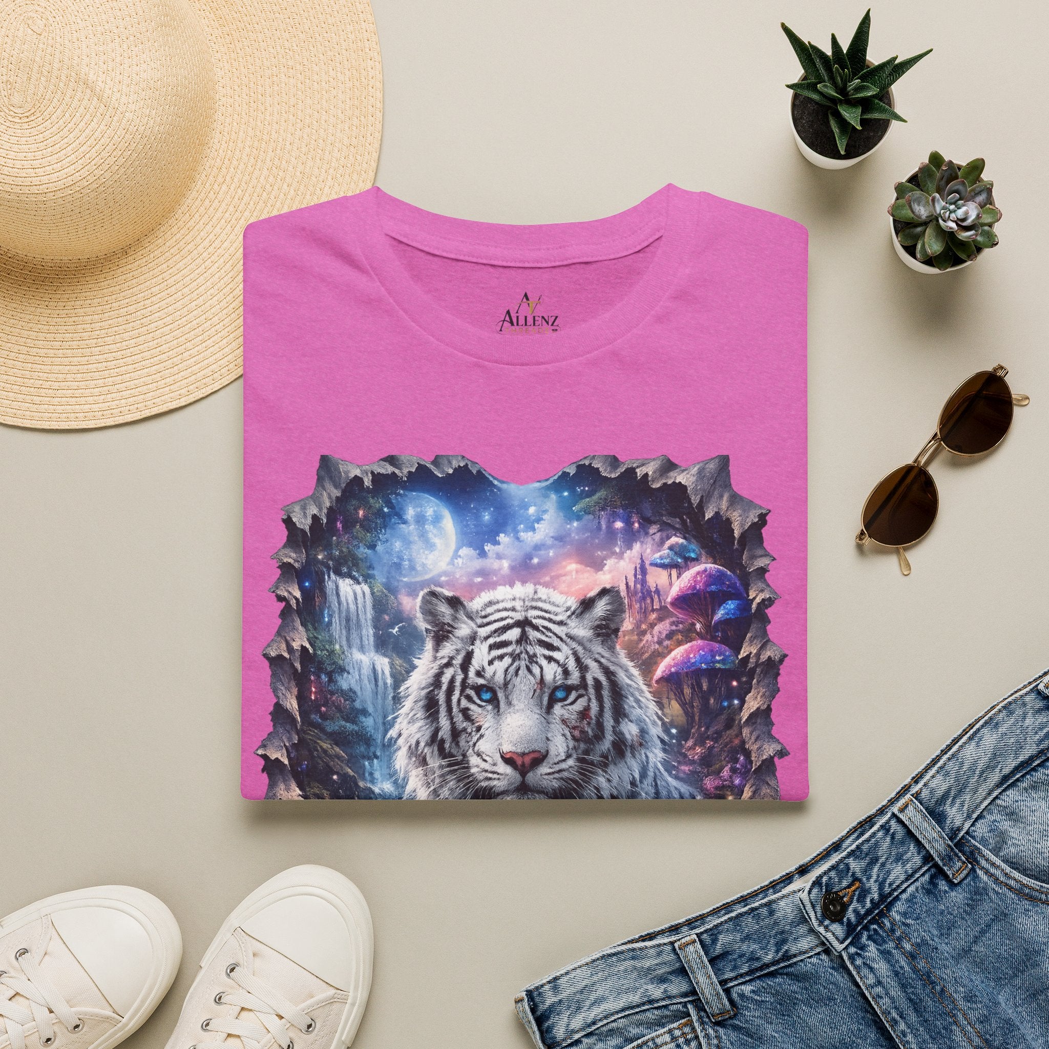 Fantasy white Bengal tiger Unisex Softstyle T-Shirt -