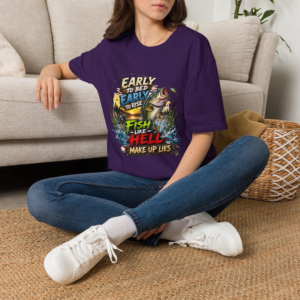 Early To Bed Fishing Unisex Softstyle T-Shirt
