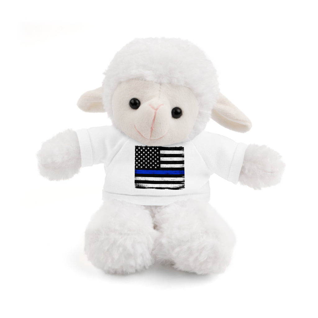 Kids Stuffed Animal with Thin Blue line flag Tee