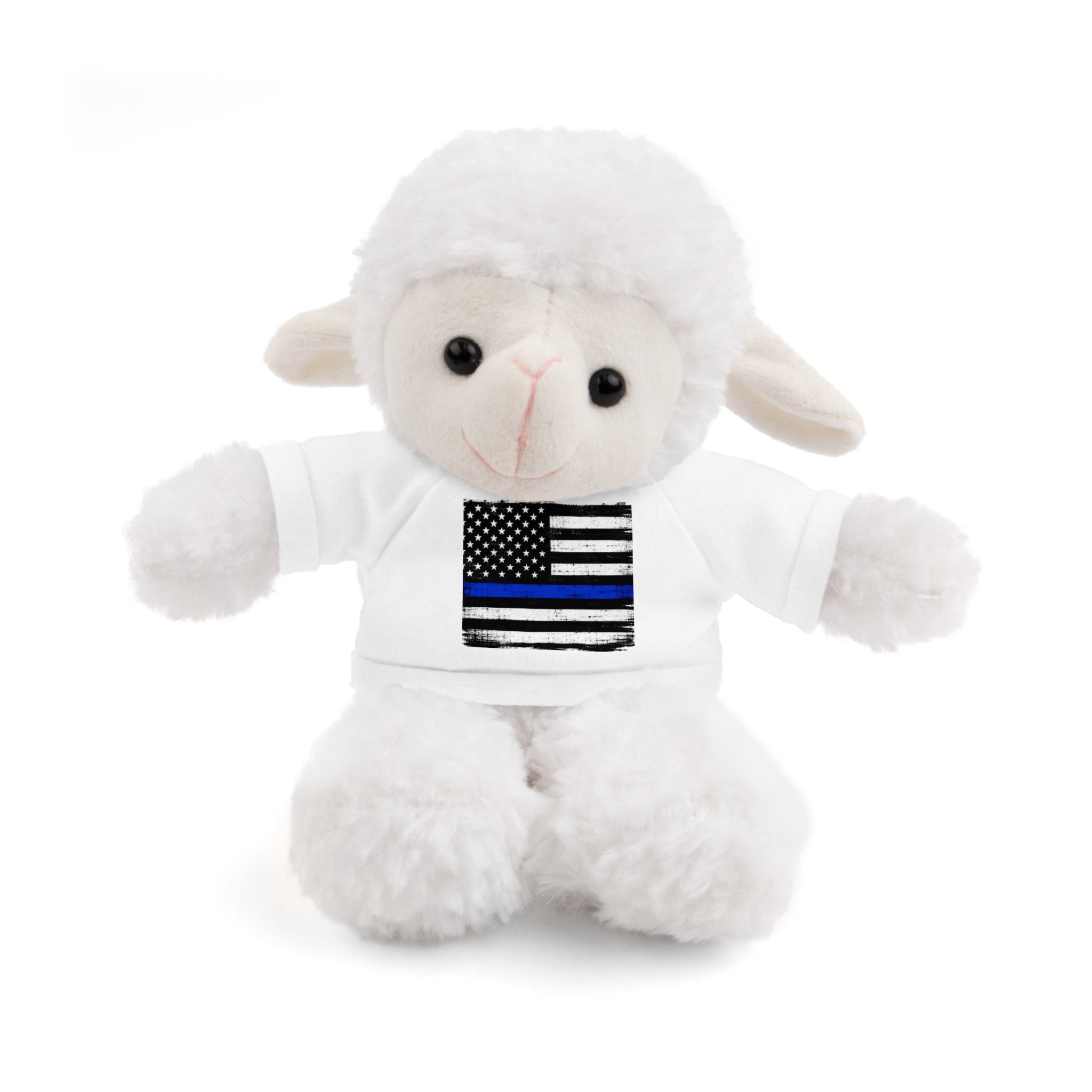 Kids Stuffed Animal with Thin Blue line flag Tee