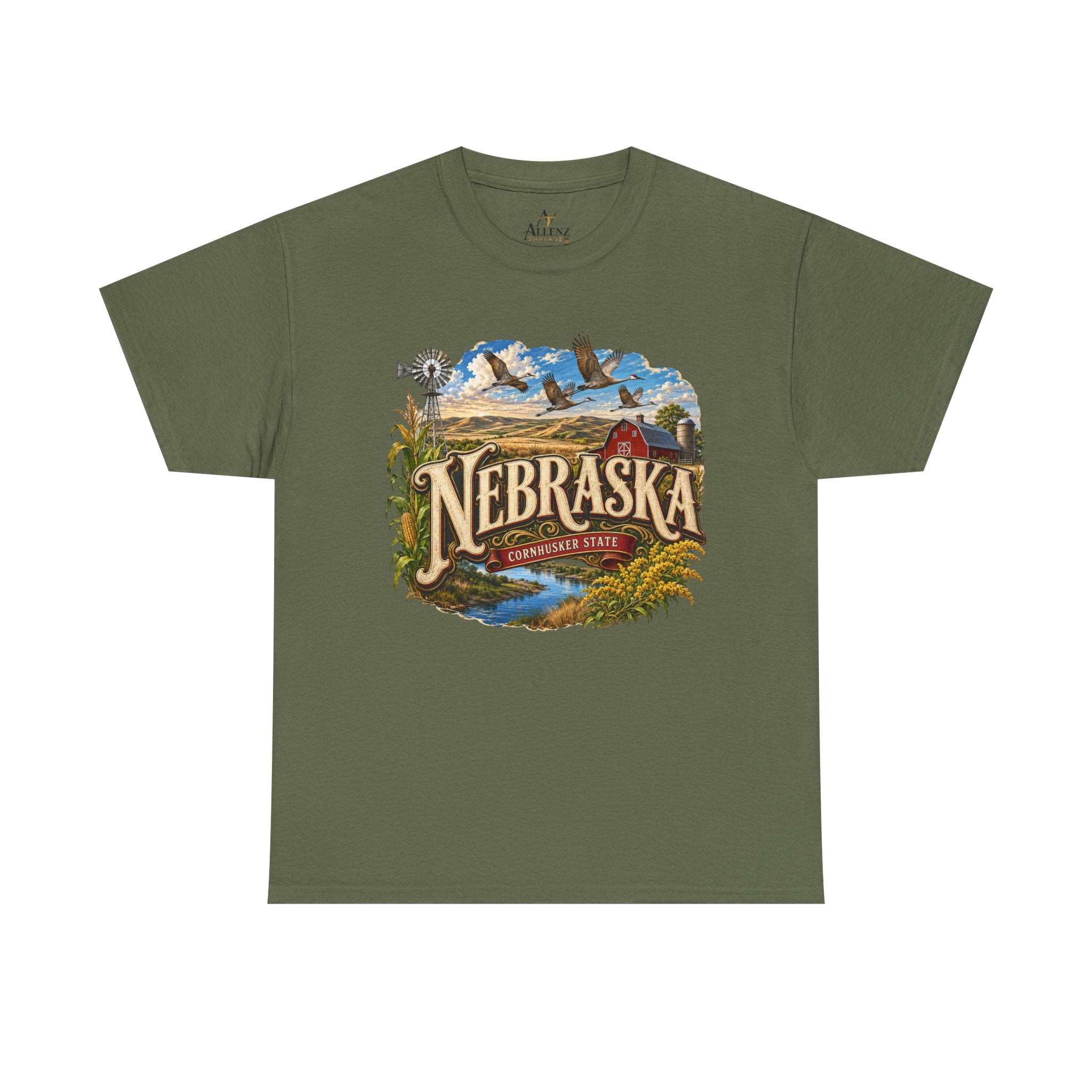 Unisex Heavy Cotton Tee🌾 Nebraska – Heartland Heritage and Prairie Pride 🌾