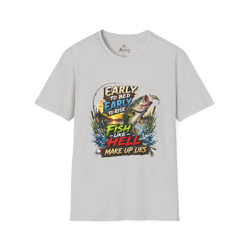 Early To Bed Fishing Unisex Softstyle T-Shirt