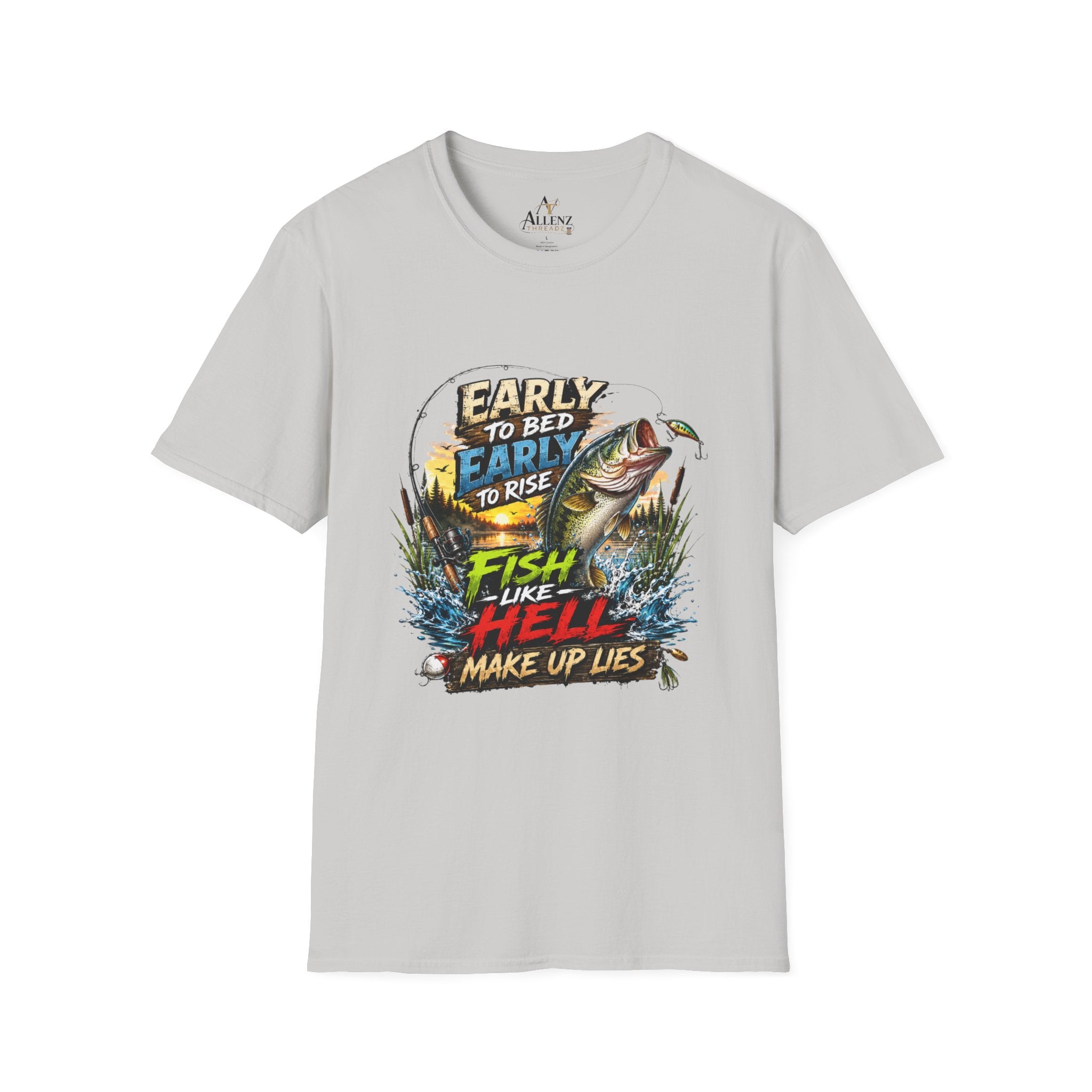 Early To Bed Fishing Unisex Softstyle T-Shirt