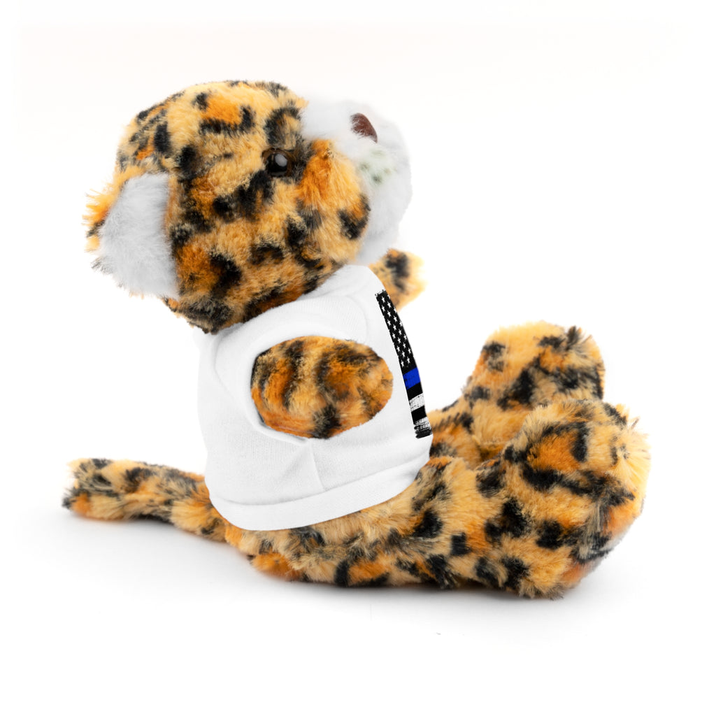 Kids Stuffed Animal with Thin Blue line flag Tee