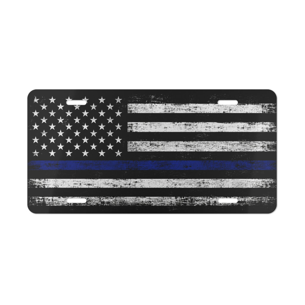 Thin Blue Line Flag Vanity License Plate