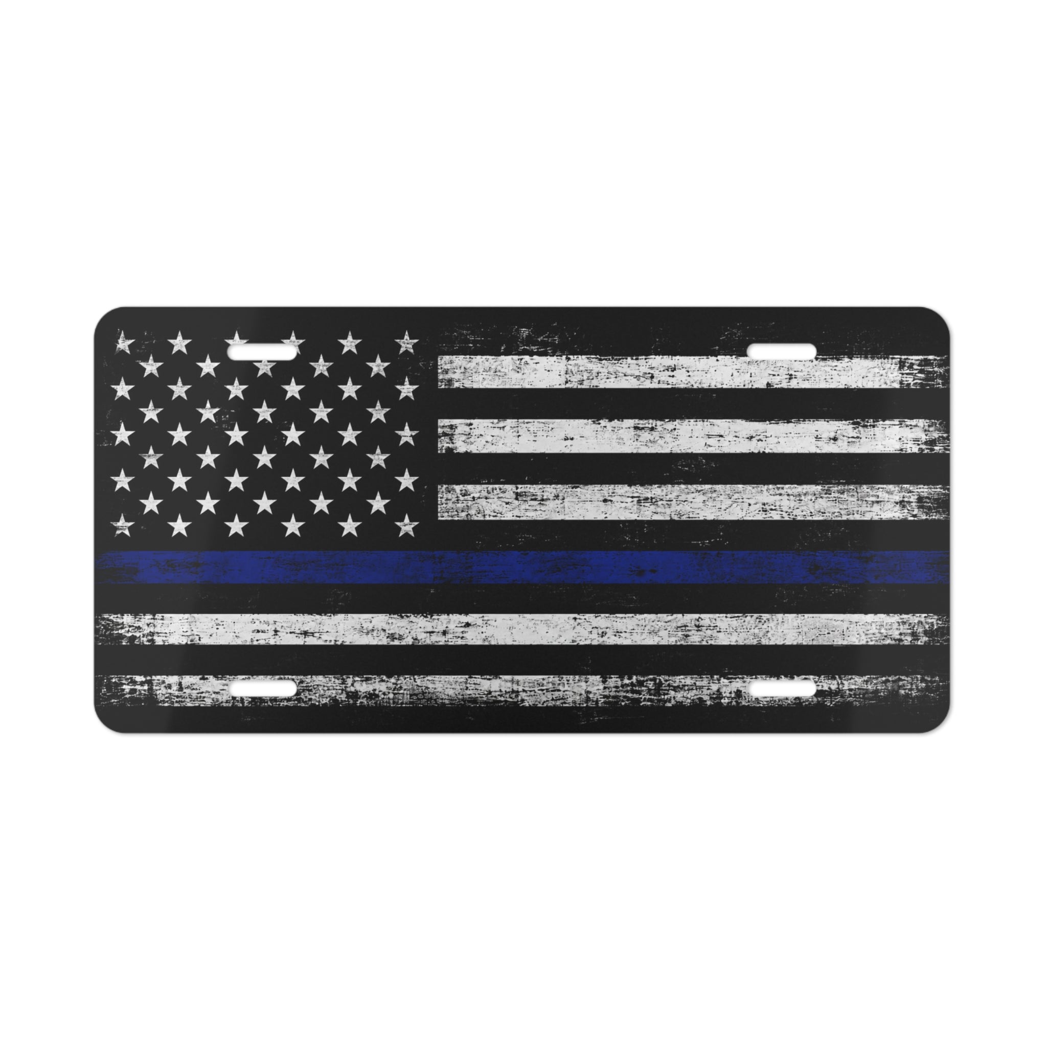 Thin Blue Line Flag Vanity License Plate