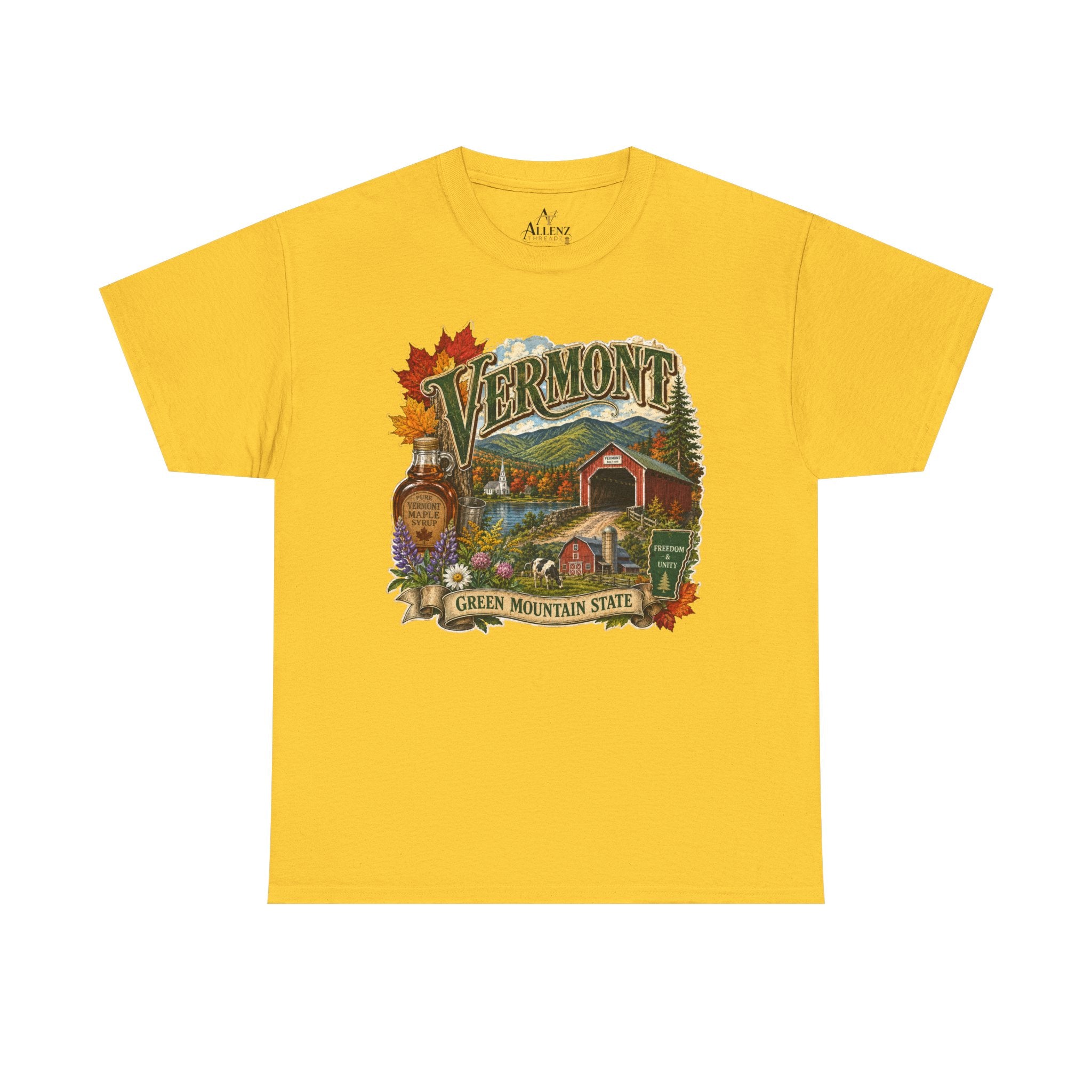 Unisex Heavy Cotton Tee🍁🏔️ Vermont – Beauty of the Green Mountain State 🍁🚜
