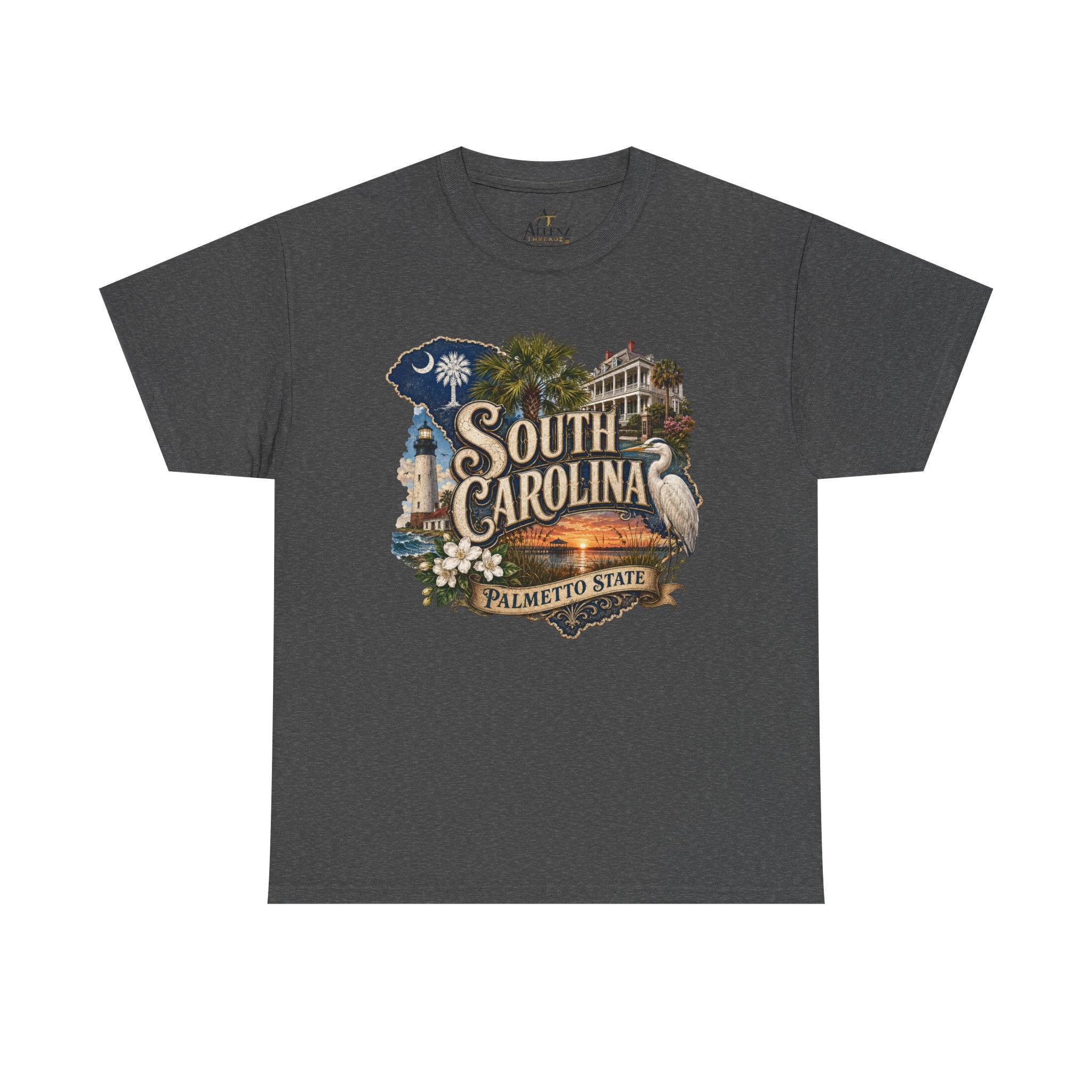 Unisex Heavy Cotton Tee🌴 South Carolina – Timeless Beauty of the Palmetto State 🌅🌊