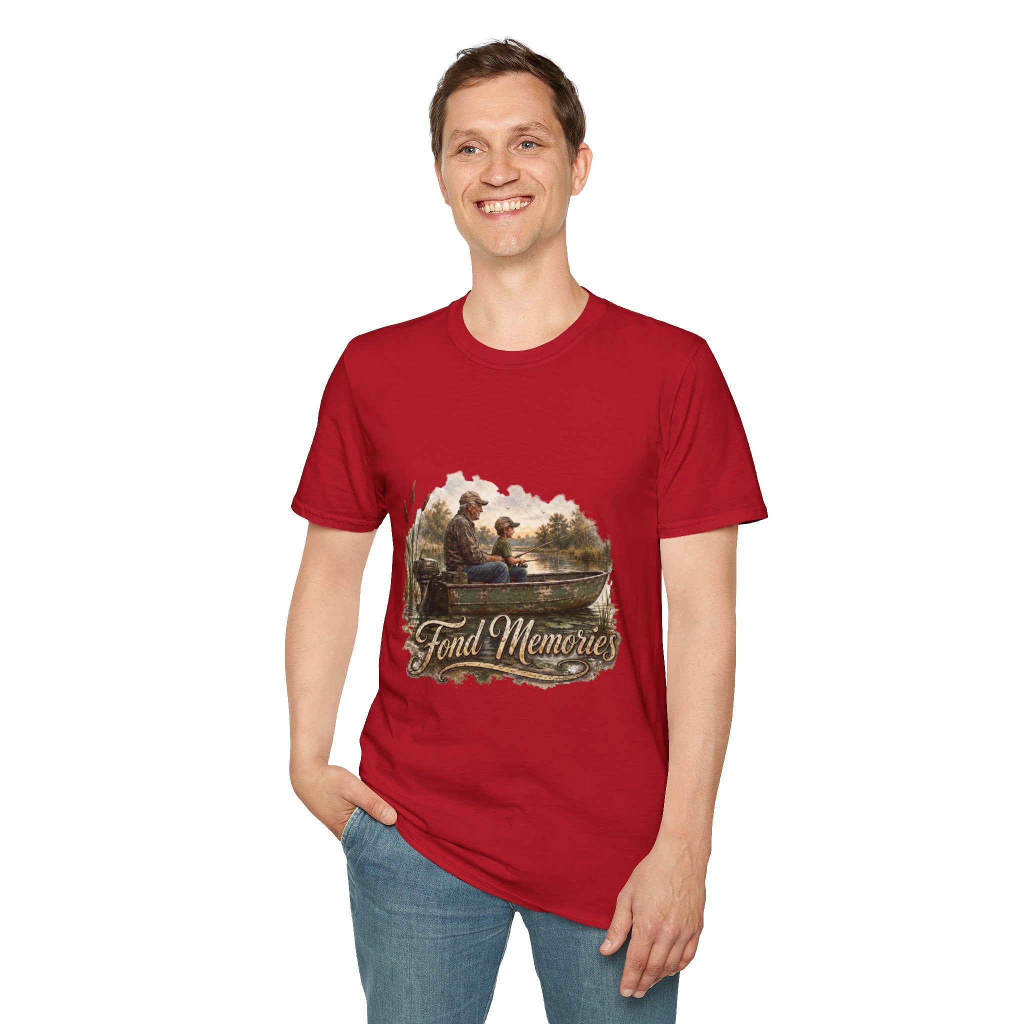 Grandpa and Grandson Fishing Unisex Softstyle T-Shirt