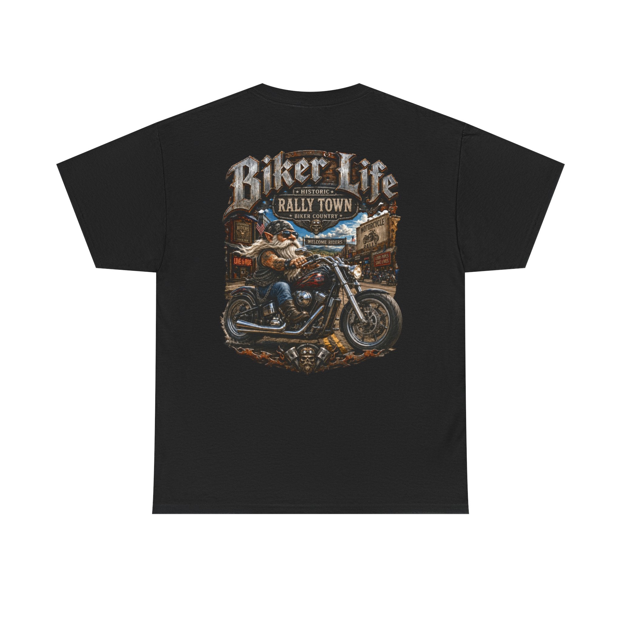 Gnome Biker Life Unisex Heavy Cotton Tee