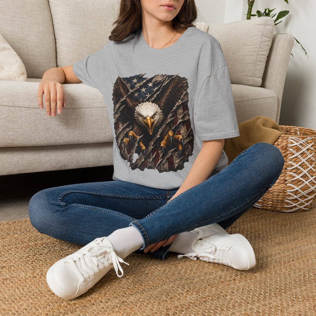 Eagle and Tattered American Flag T-Shirt