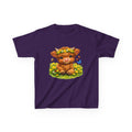 Cute Highland Calf Kids T‑Shirt — Floral Crown, Butterflies & Sunshine Tee