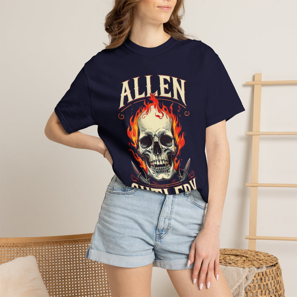 Skull and Flames Cutlery T-Shirt — Allen Cutlery Graphic Tee