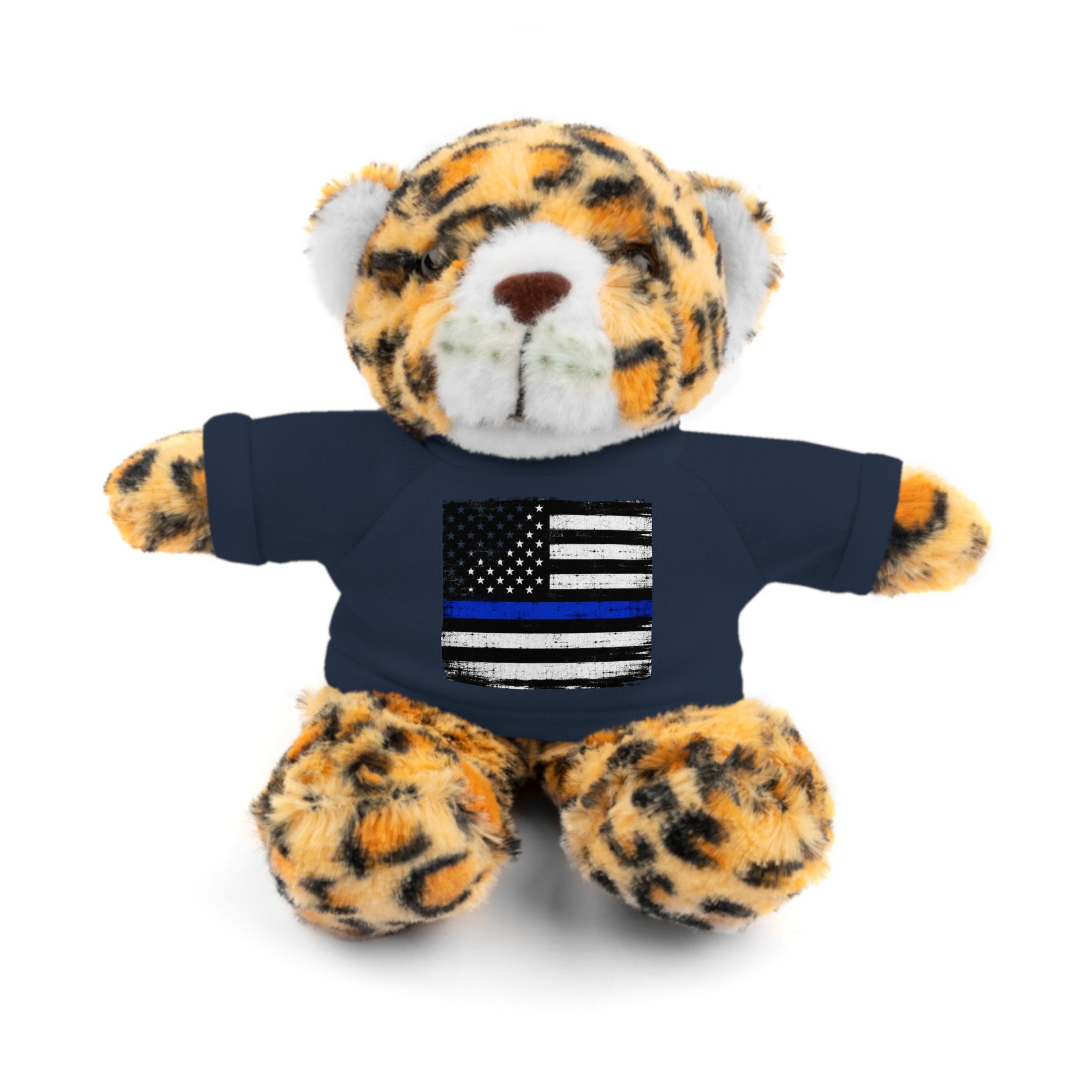 Kids Stuffed Animal with Thin Blue line flag Tee