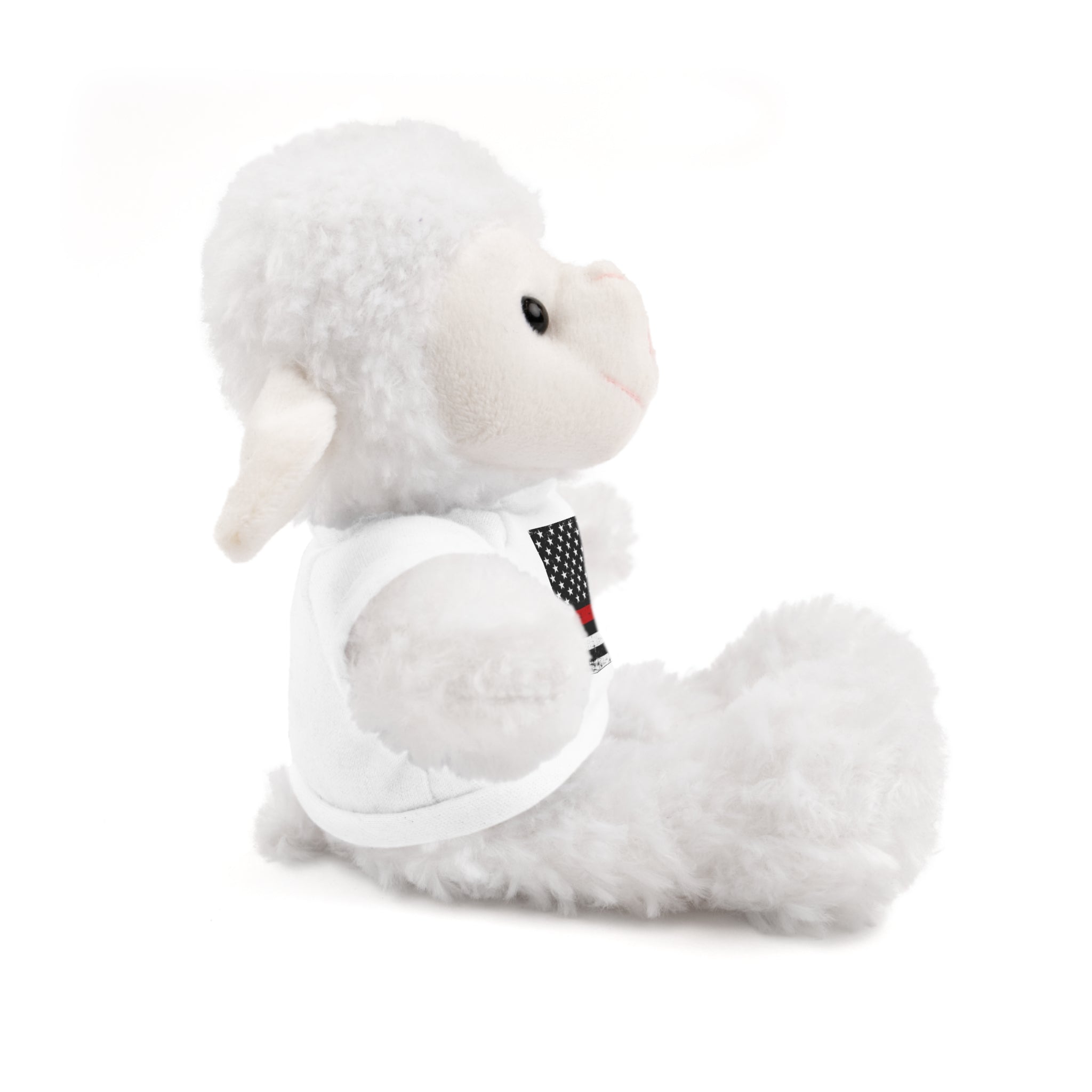 Kids Stuffed Animal with Thin Red line flag Tee