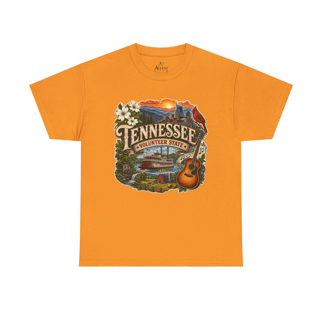 Unisex Heavy Cotton Tee🎸 Tennessee – Heart of the Volunteer State 🌄🎶