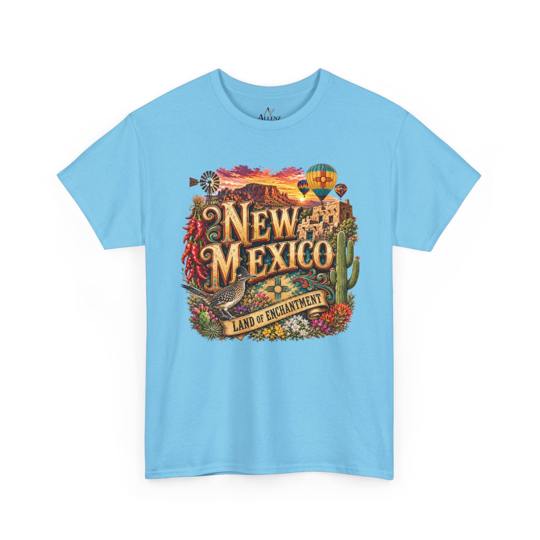 Unisex Heavy Cotton Tee🌵 New Mexico – Land of Enchantment Desert Spirit 🌄🎈