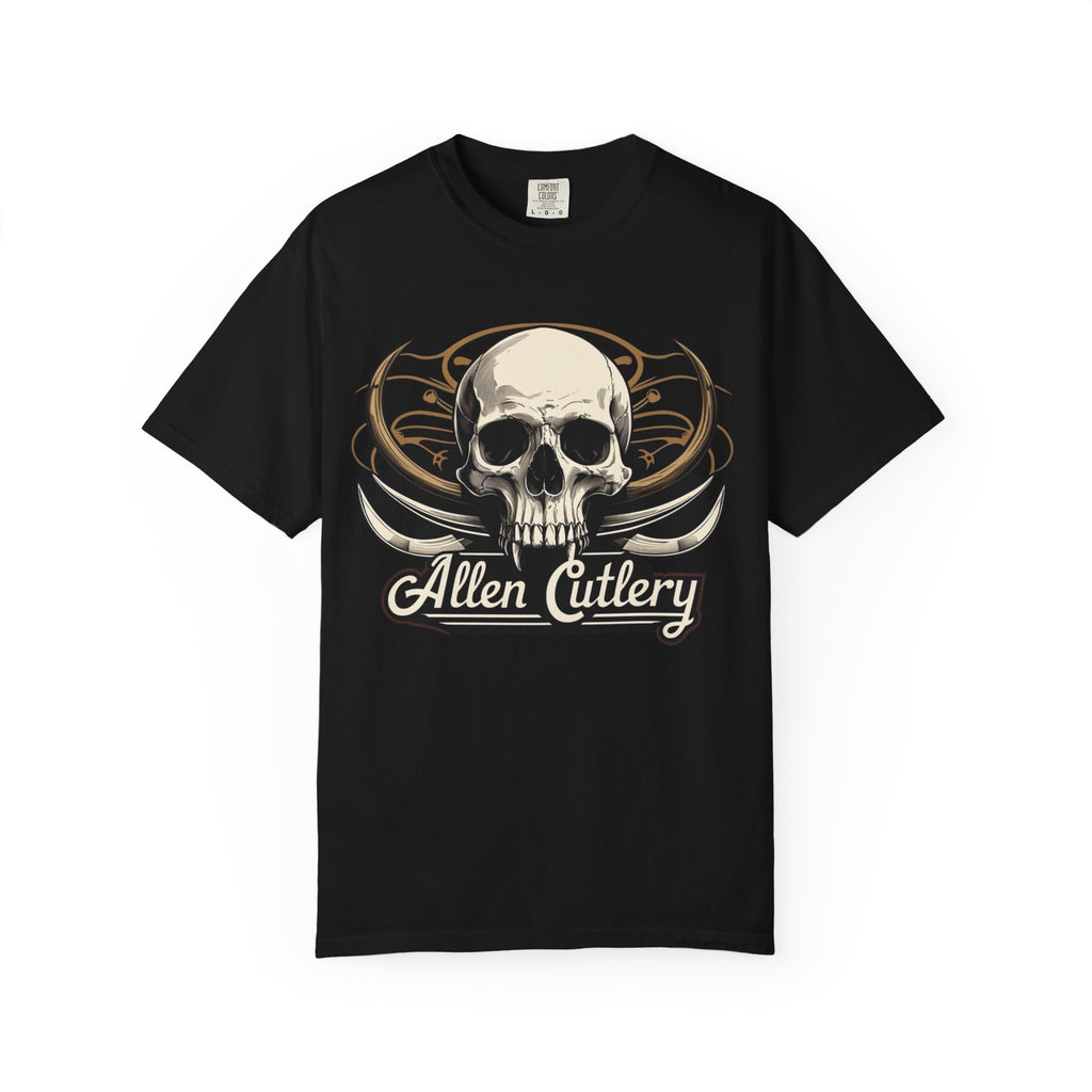 Skull Logo T-Shirt — "Allen Cutlery" Retro Gothic Tee