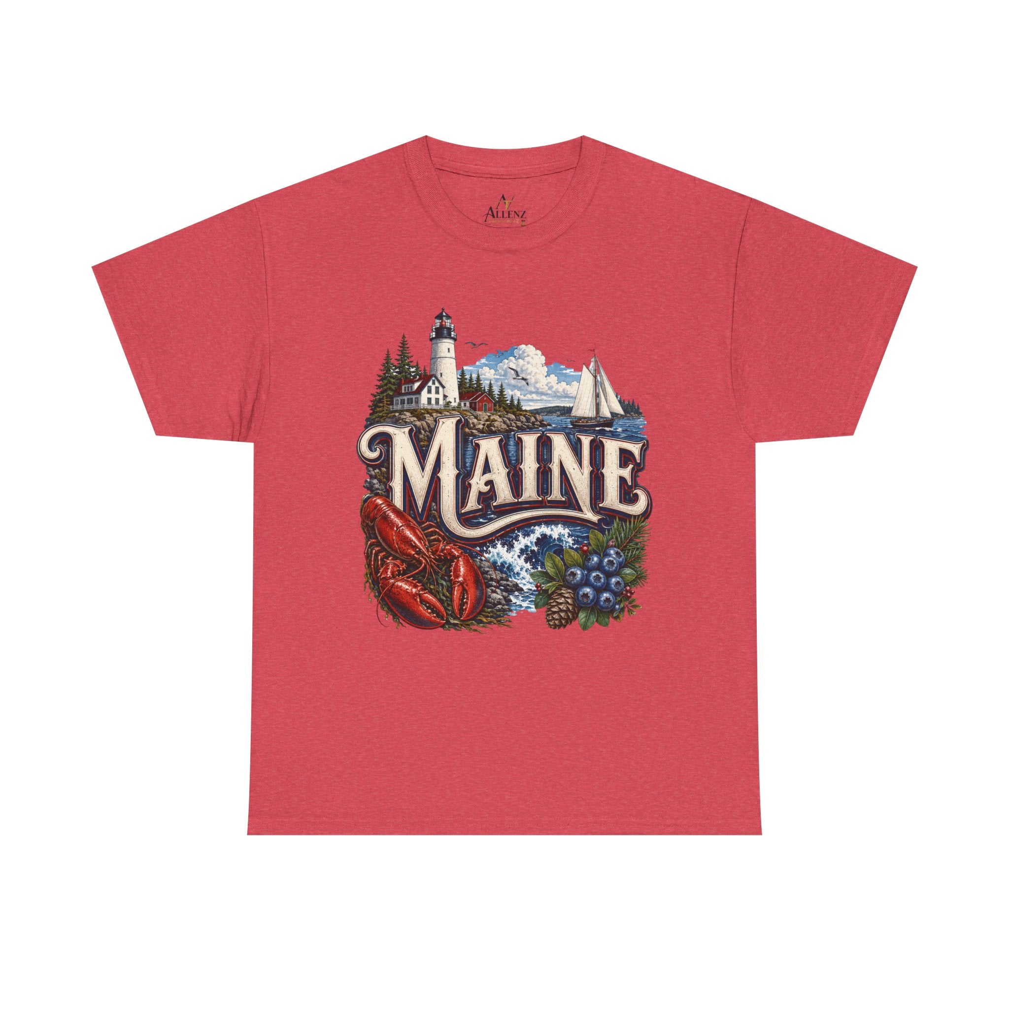 Unisex Heavy Cotton Tee 🦞 Maine – Coastal Beauty and New England Charm 🦞