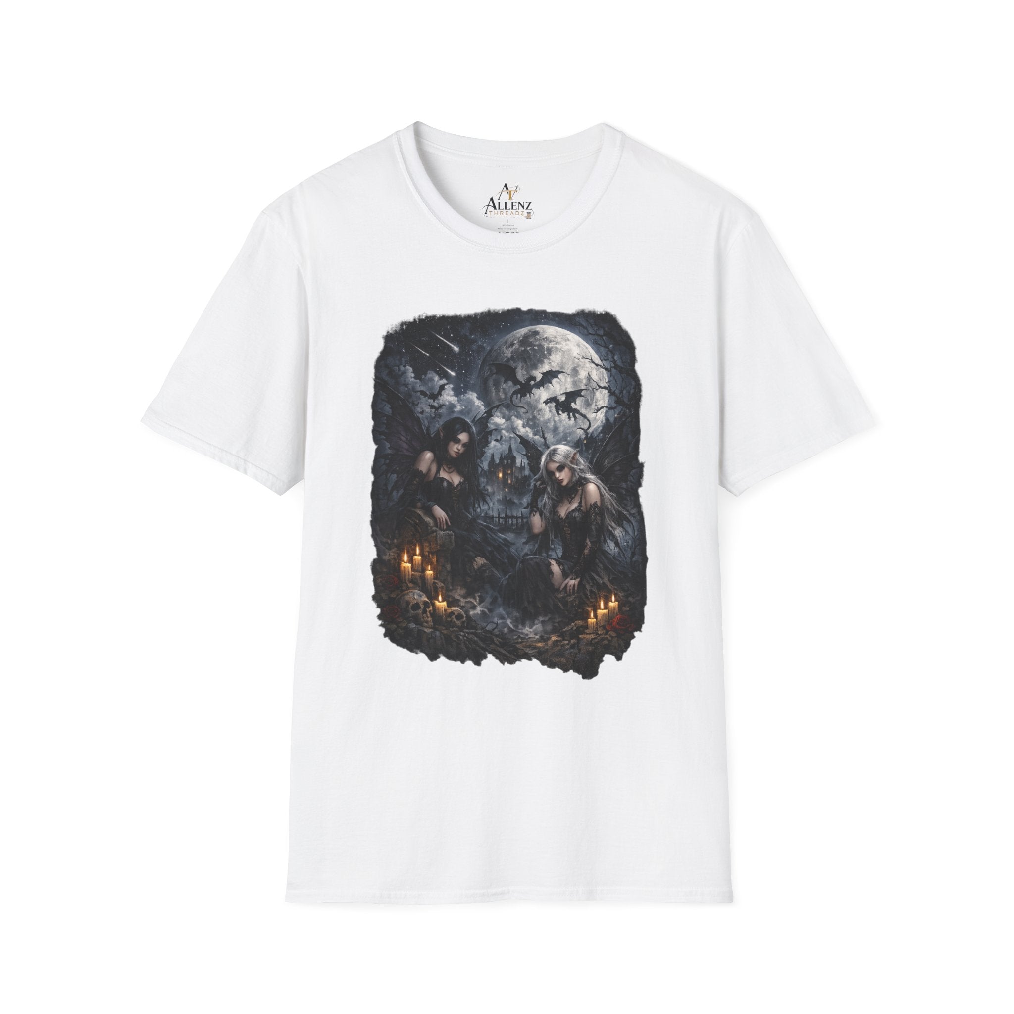 Fantasy Moonlit Wolves T-Shirt — Gothic Werewolf Night Scene