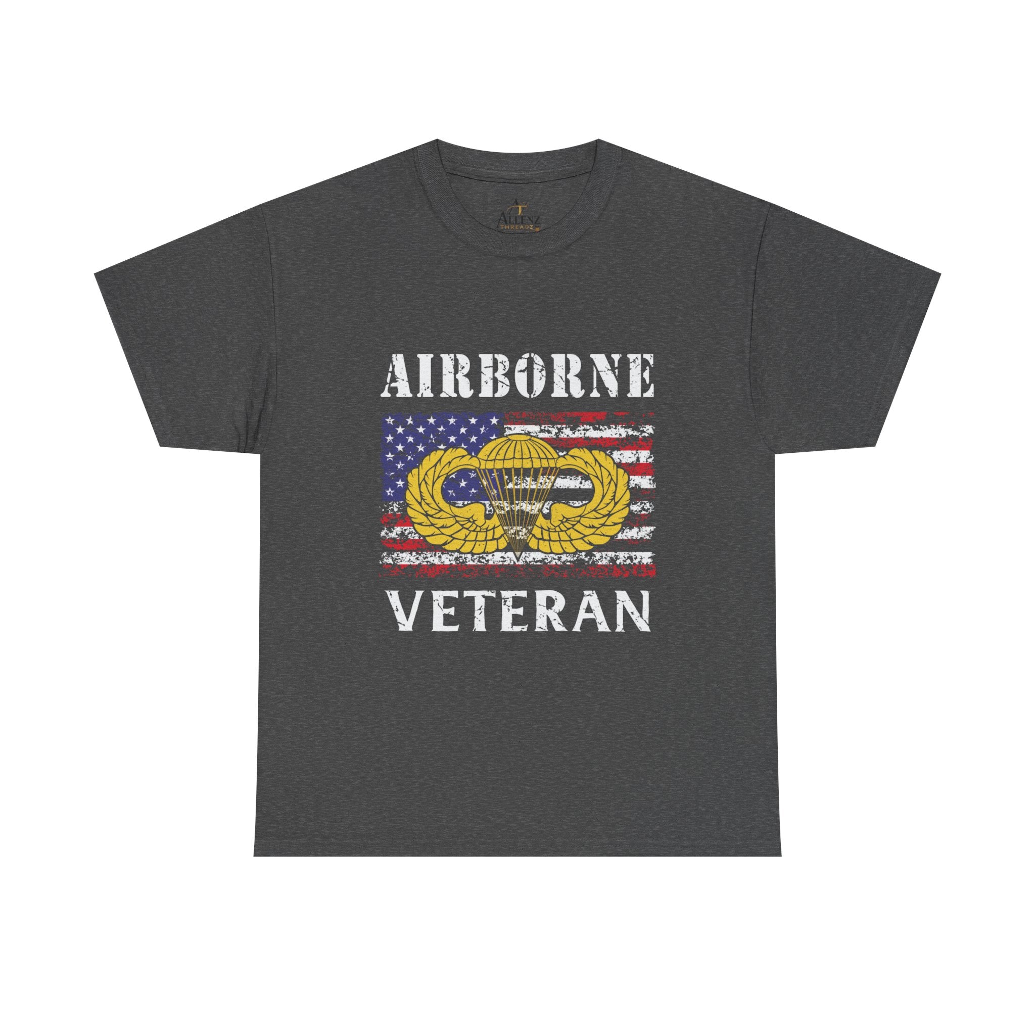 🪂 Airborne Veteran Patriotic Unisex Heavy Cotton Tee