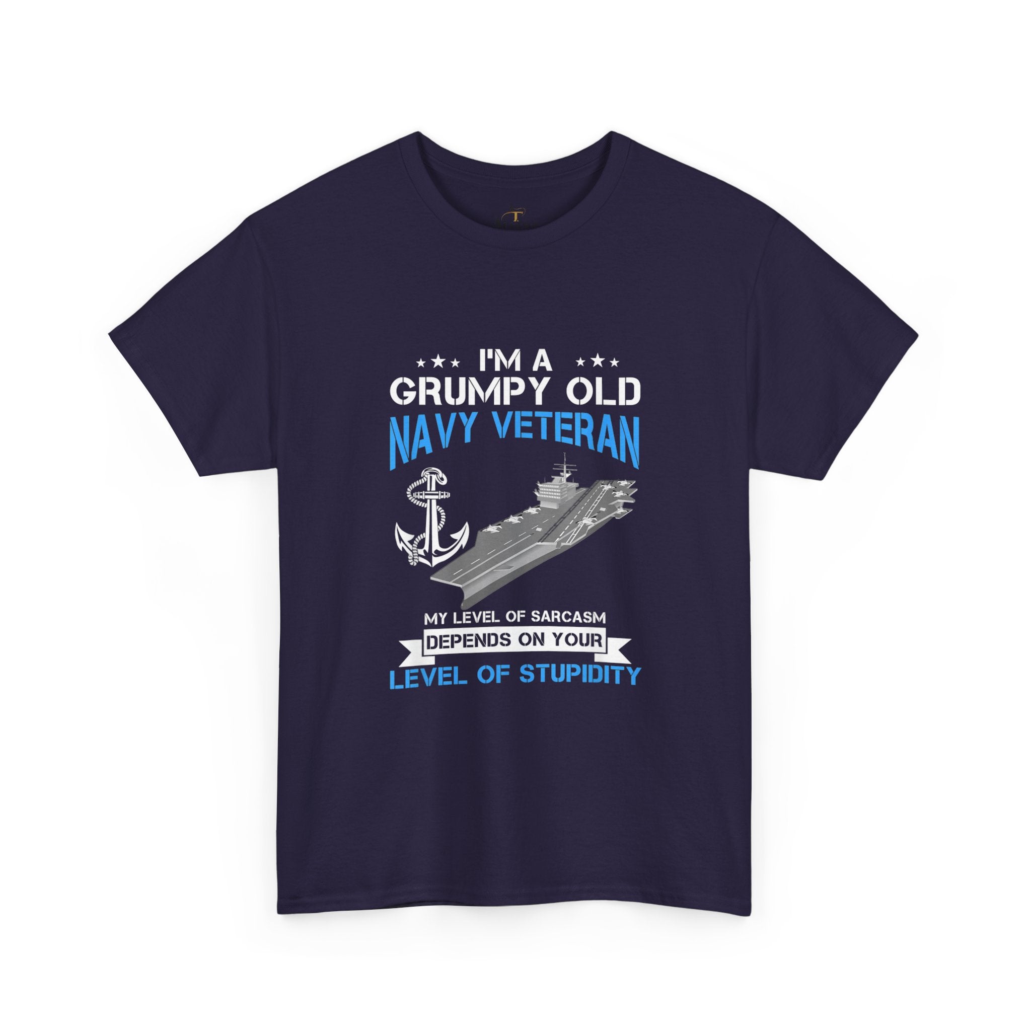 Unisex Heavy Cotton Tee⚓ “I’m A Grumpy Old Navy Veteran” Funny Veteran T-Shirt ⚓