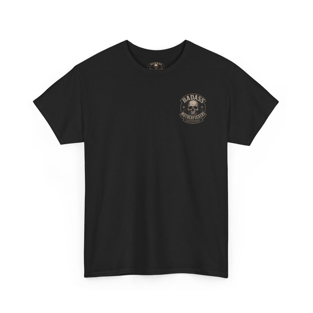 Badass Motherfu.... Skull and boom stick  Unisex Heavy Cotton Tee
