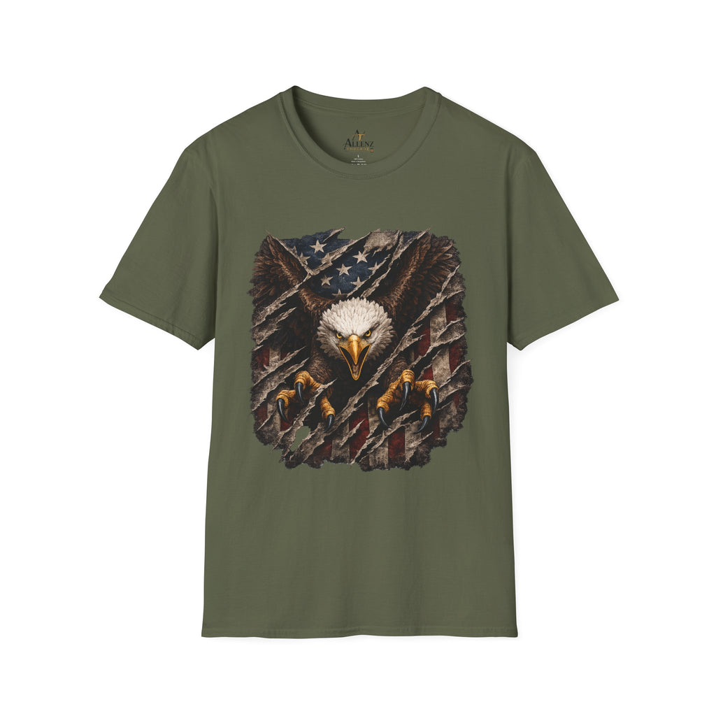 Eagle and Tattered American Flag T-Shirt