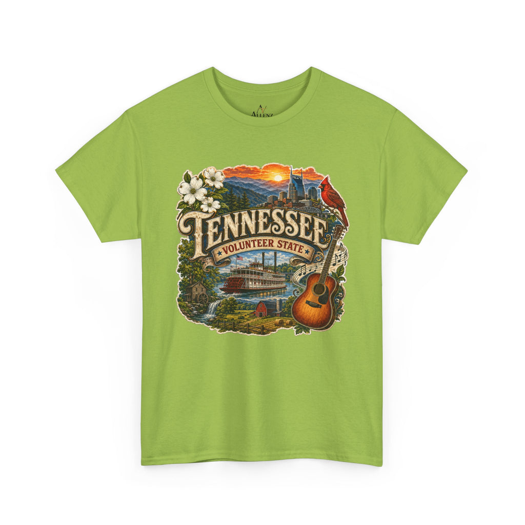 Unisex Heavy Cotton Tee🎸 Tennessee – Heart of the Volunteer State 🌄🎶