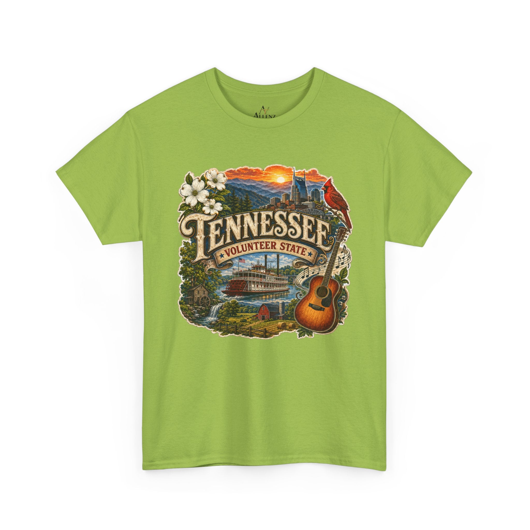 Unisex Heavy Cotton Tee🎸 Tennessee – Heart of the Volunteer State 🌄🎶