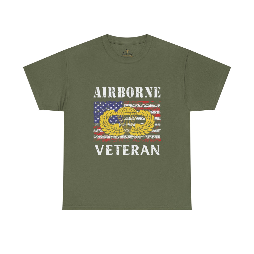 🪂 Airborne Veteran Patriotic Unisex Heavy Cotton Tee