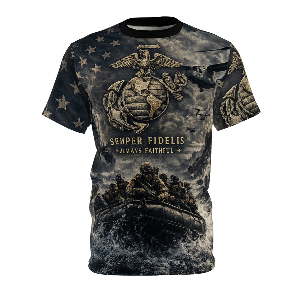 Marines always faithful Unisex Cut and Sew Tee (AOP).