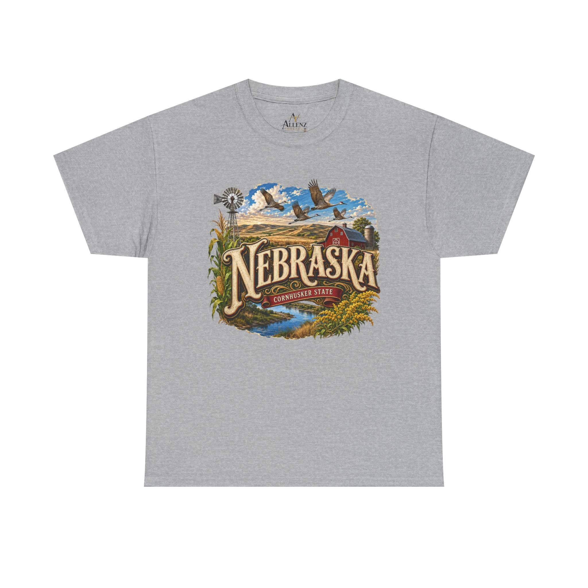 Unisex Heavy Cotton Tee🌾 Nebraska – Heartland Heritage and Prairie Pride 🌾