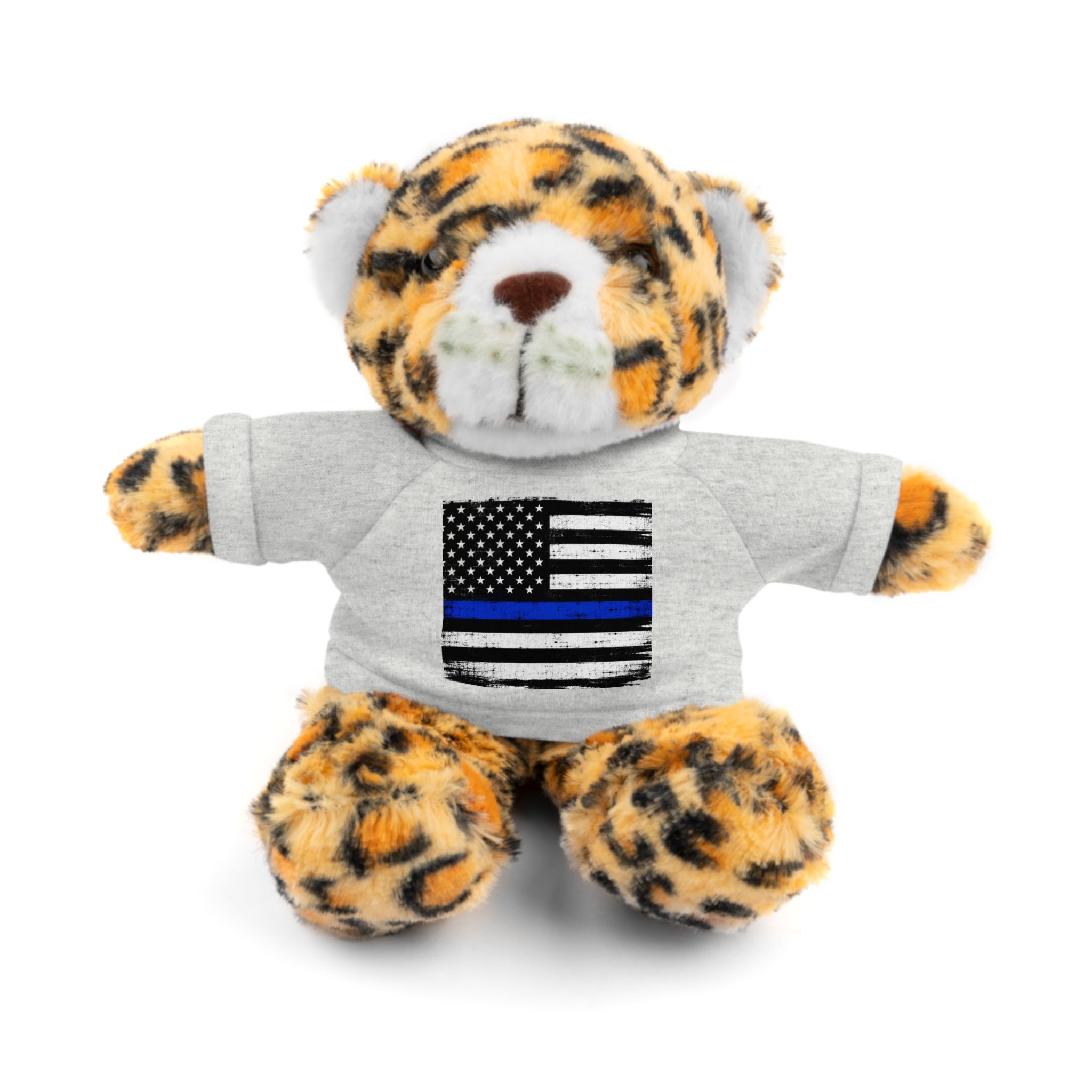 Kids Stuffed Animal with Thin Blue line flag Tee
