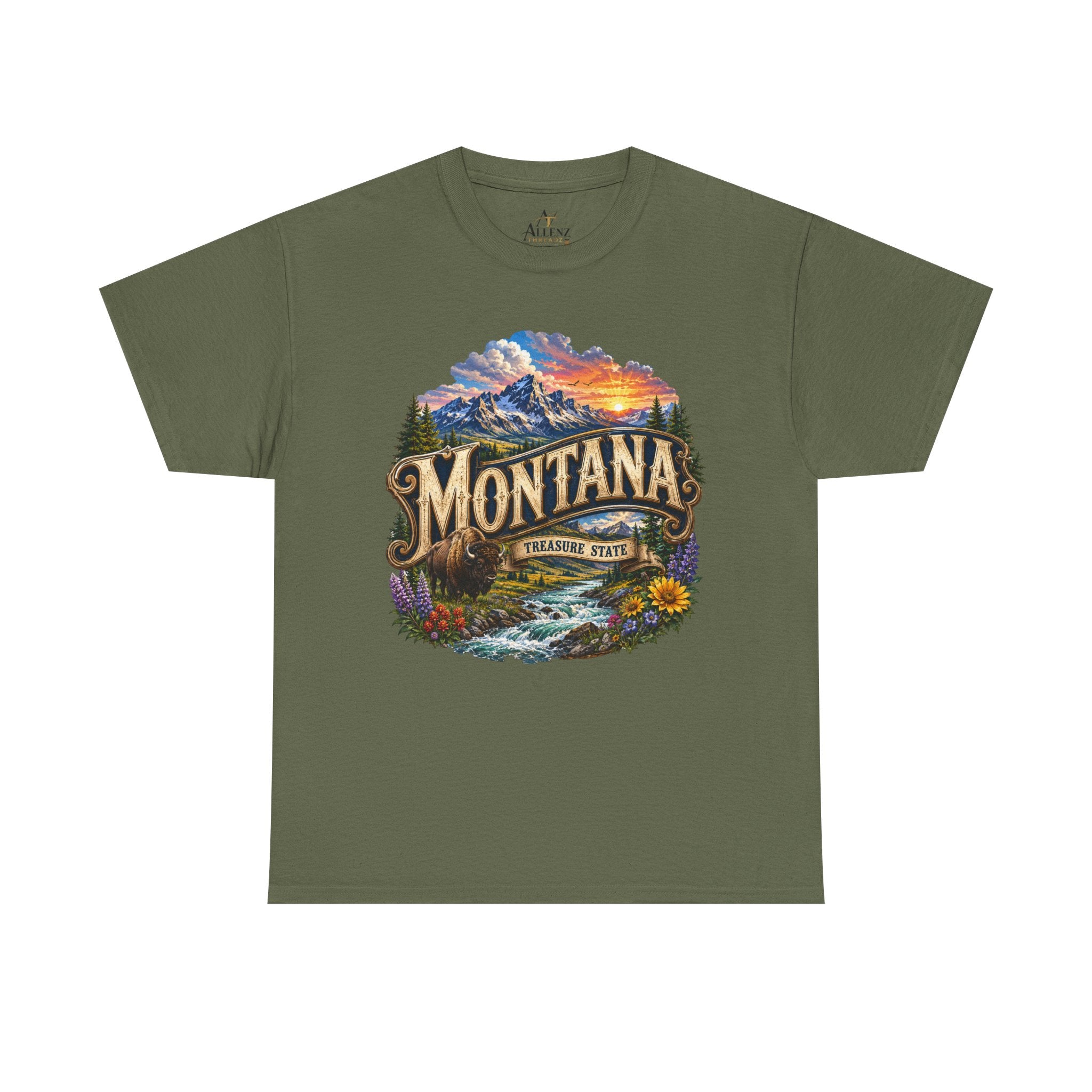 Unisex Heavy Cotton Tee🏔️ Montana – Big Sky Beauty and Wild Frontier Spirit 🏔️