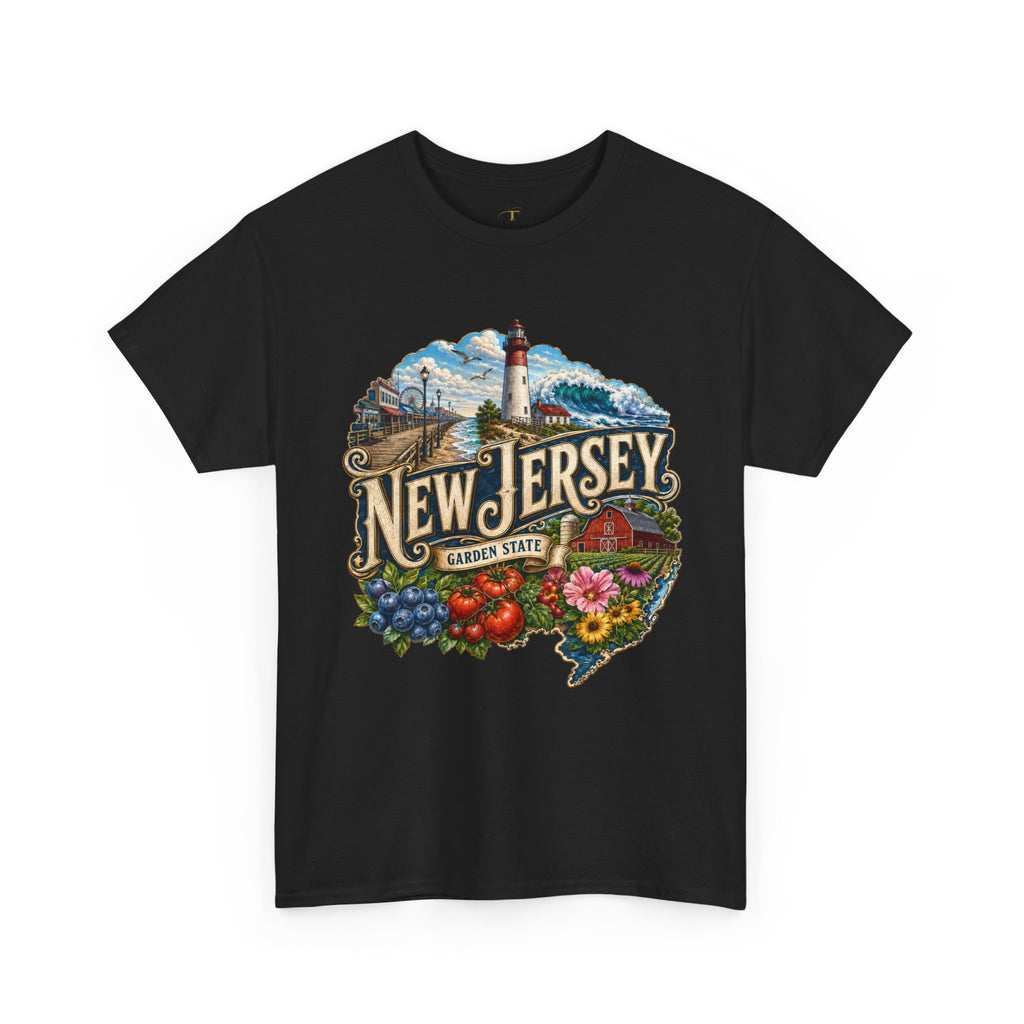 Unisex Heavy Cotton Tee🌊 New Jersey – Coastal Charm and Garden State Pride 🍅🫐