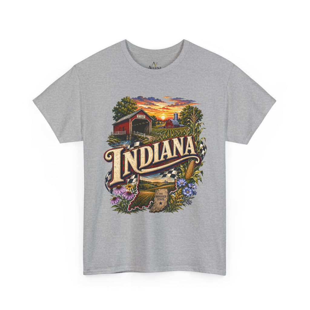 Unisex Heavy Cotton Tee 🌽 Indiana – Heartland Pride and Hoosier Tradition 🌽