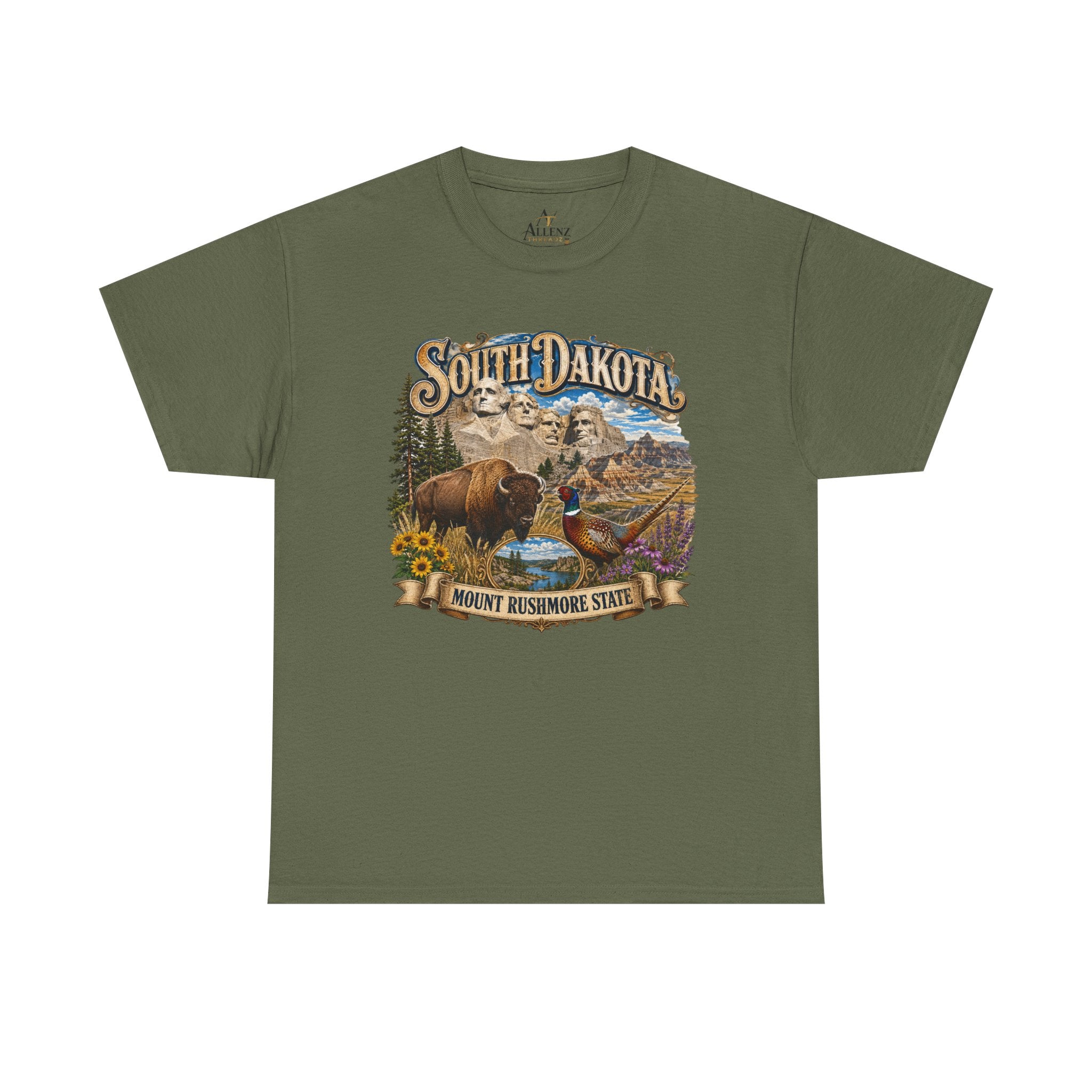 Unisex Heavy Cotton Tee South Dakota – Legendary Spirit of the Mount Rushmore State ⛰️