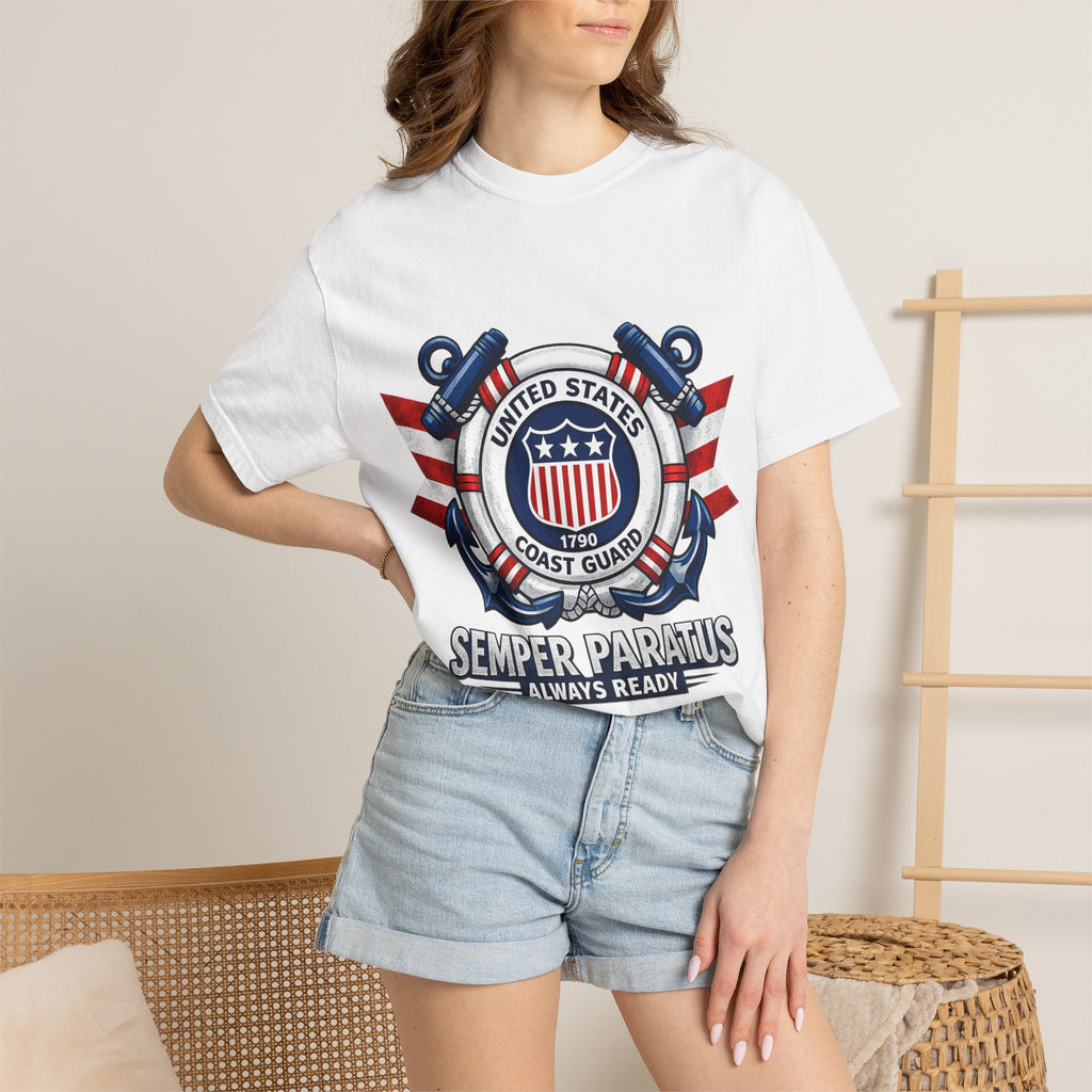 US Coast Guard “Semper Paratus” Emblem T-Shirt — Always Ready Patriotic Tee