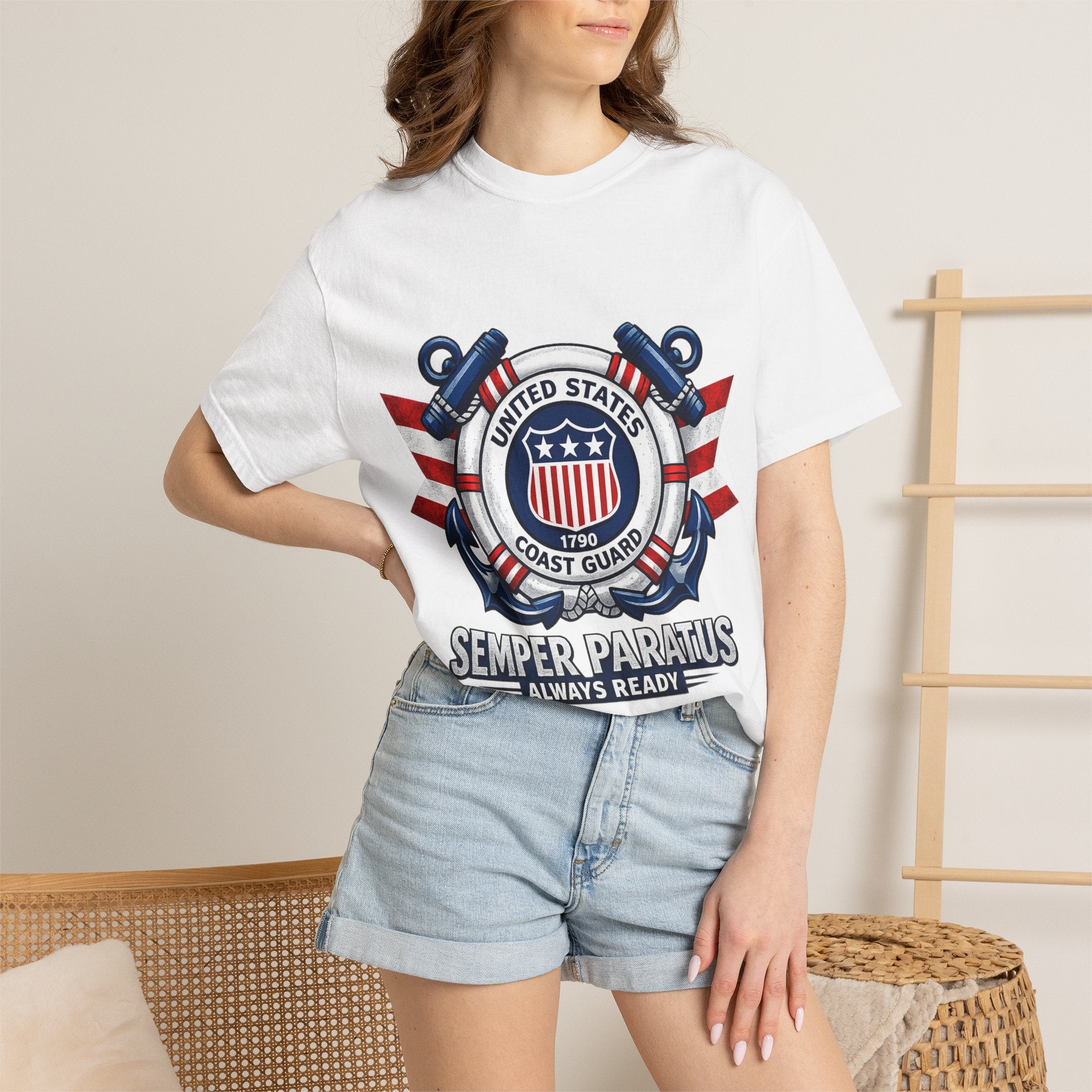 US Coast Guard “Semper Paratus” Emblem T-Shirt — Always Ready Patriotic Tee