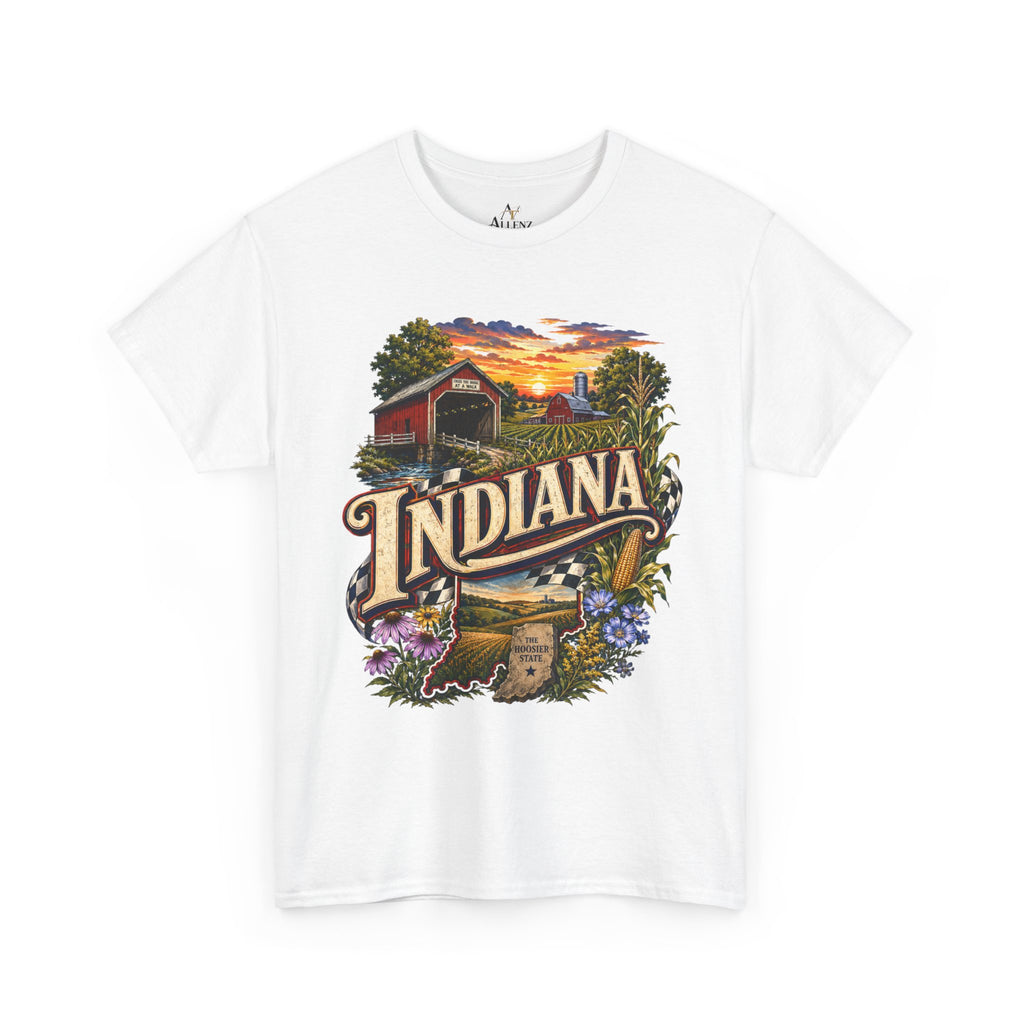 Unisex Heavy Cotton Tee 🌽 Indiana – Heartland Pride and Hoosier Tradition 🌽