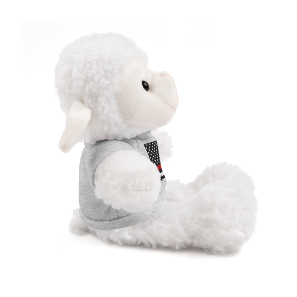 Kids Stuffed Animal with Thin Red line flag Tee