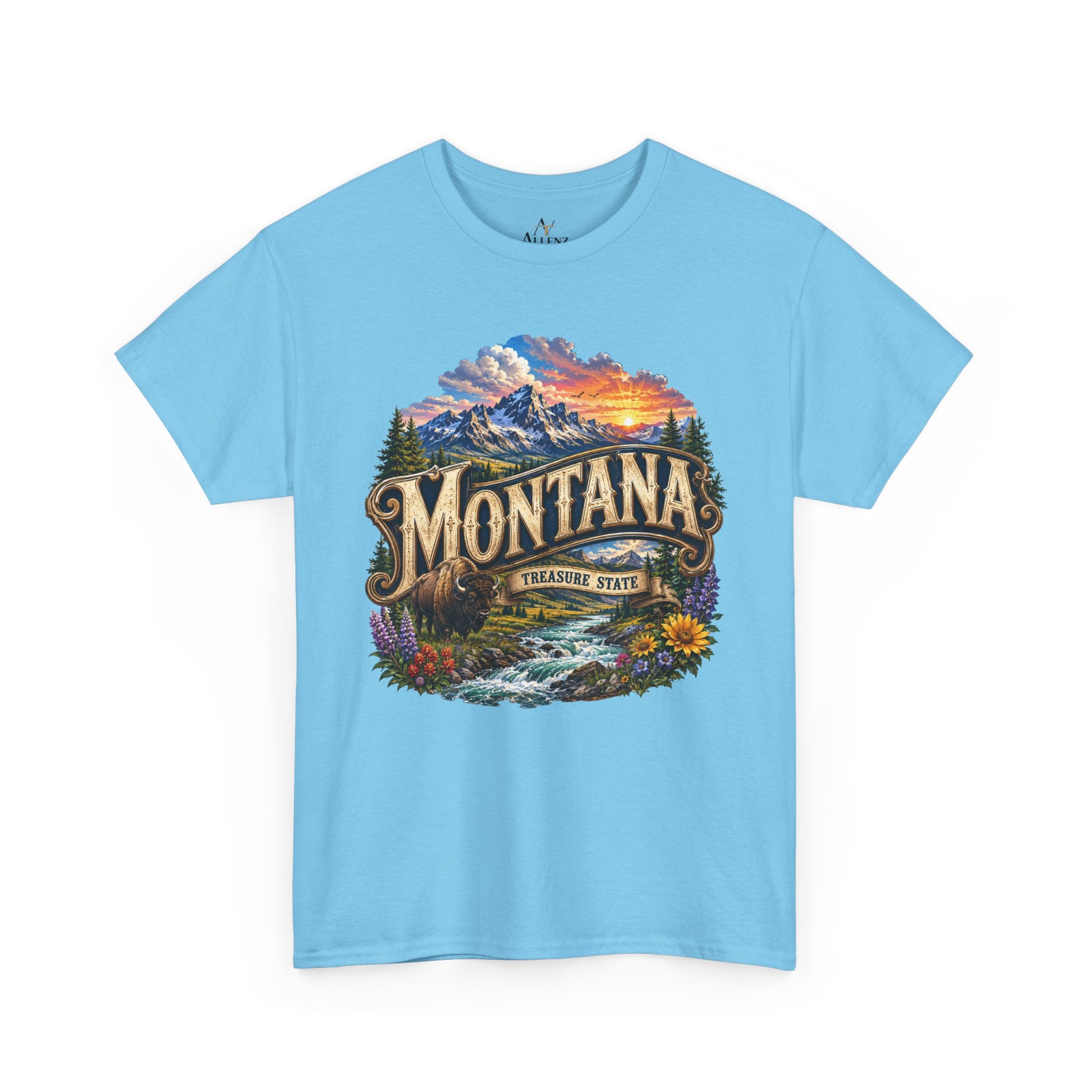 Unisex Heavy Cotton Tee🏔️ Montana – Big Sky Beauty and Wild Frontier Spirit 🏔️