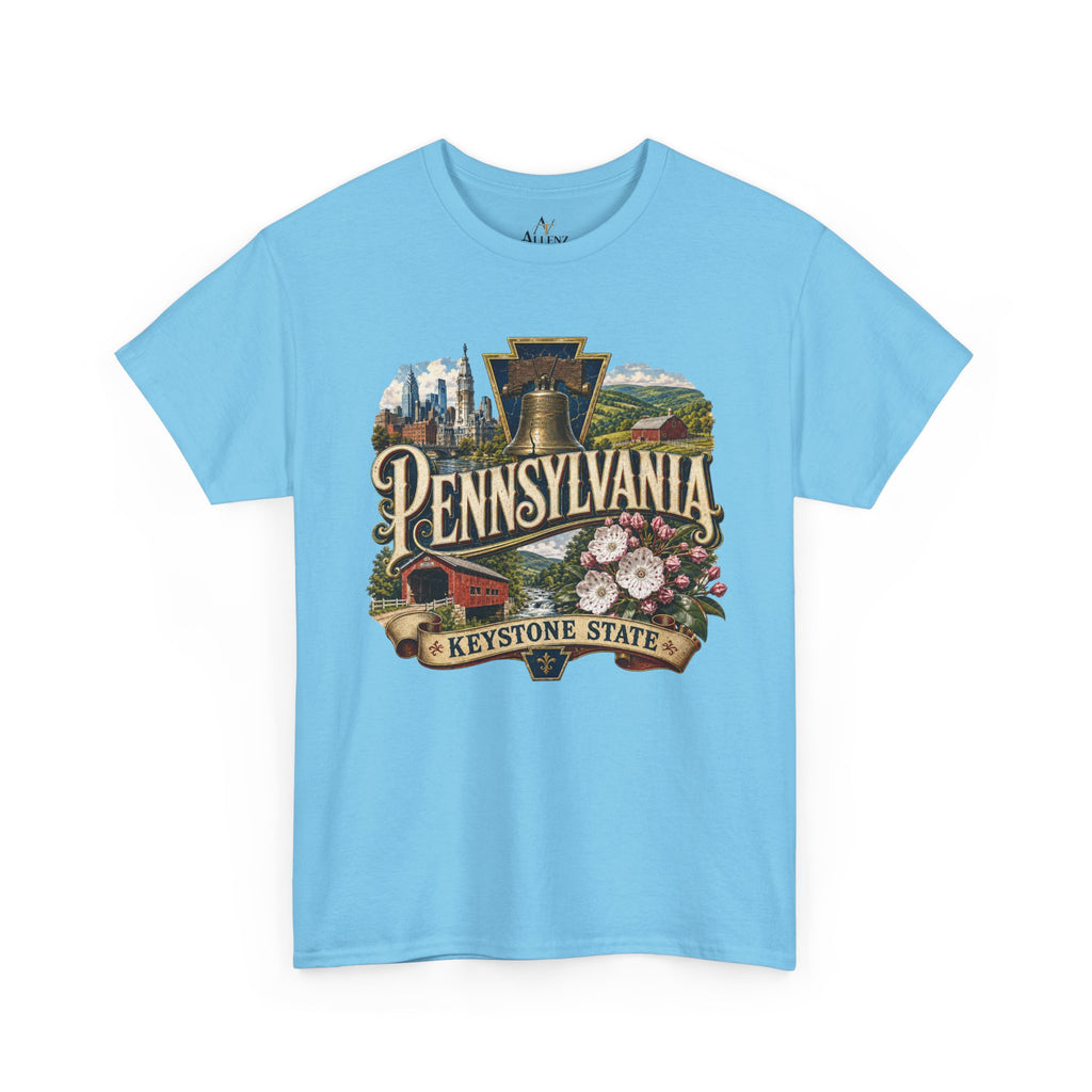 Unisex Heavy Cotton Tee🛎️ Pennsylvania – Pride of the Keystone State 🌄