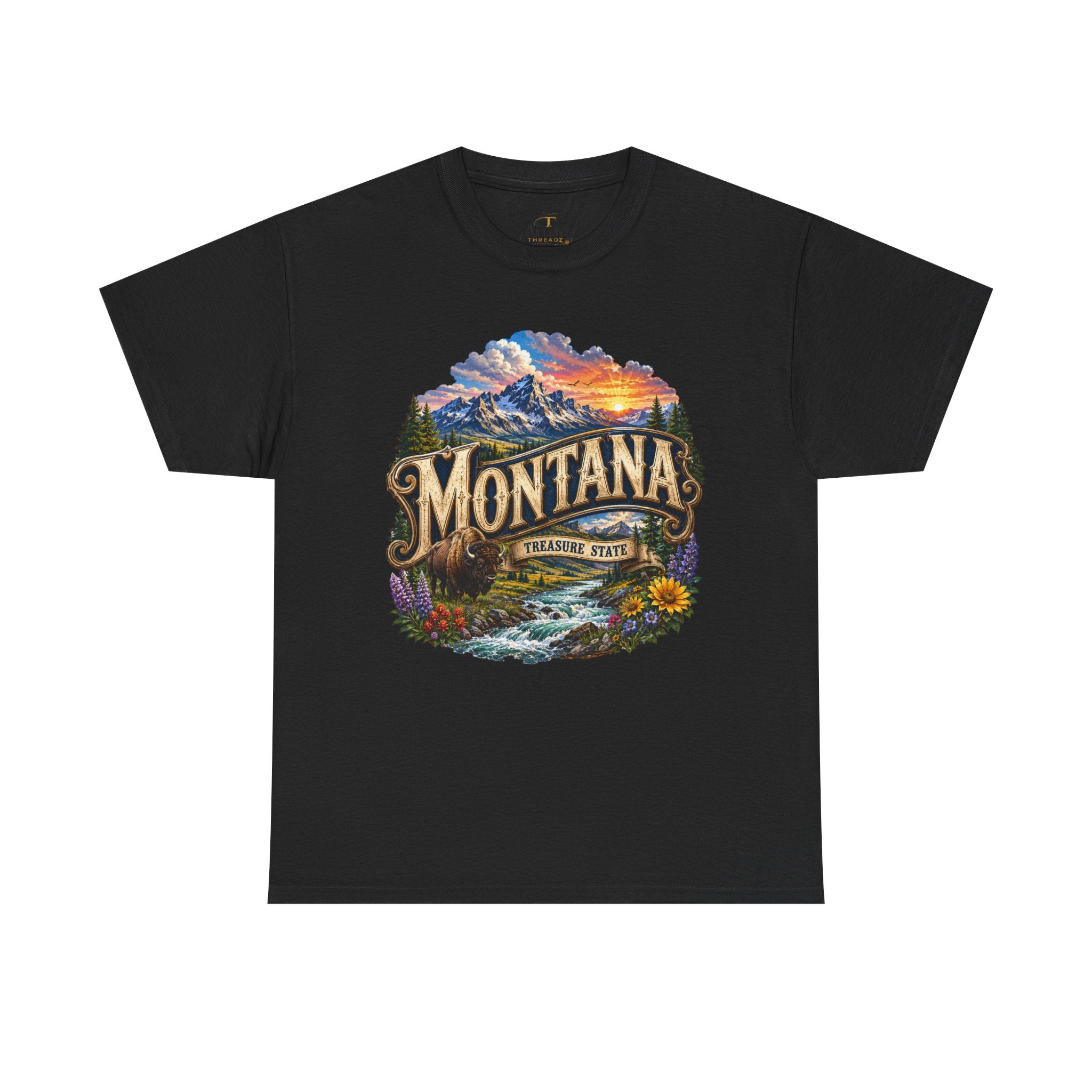 Unisex Heavy Cotton Tee🏔️ Montana – Big Sky Beauty and Wild Frontier Spirit 🏔️