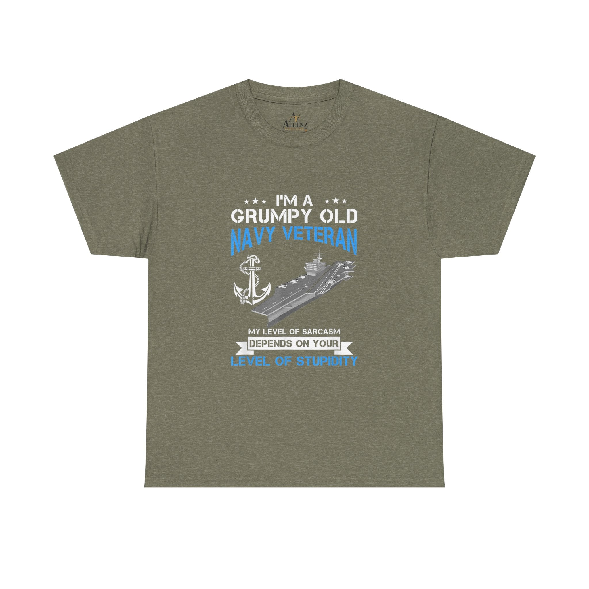 Unisex Heavy Cotton Tee⚓ “I’m A Grumpy Old Navy Veteran” Funny Veteran T-Shirt ⚓