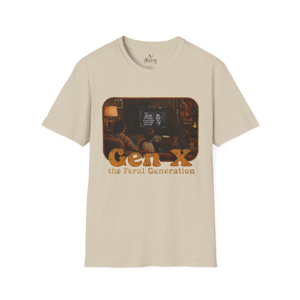 Gen X T-Shirt — "Gen X: The Feral Generation" Retro TV Nostalgia Tee