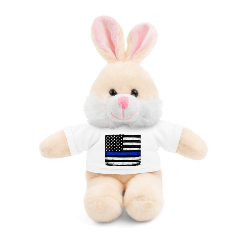 Kids Stuffed Animal with Thin Blue line flag Tee